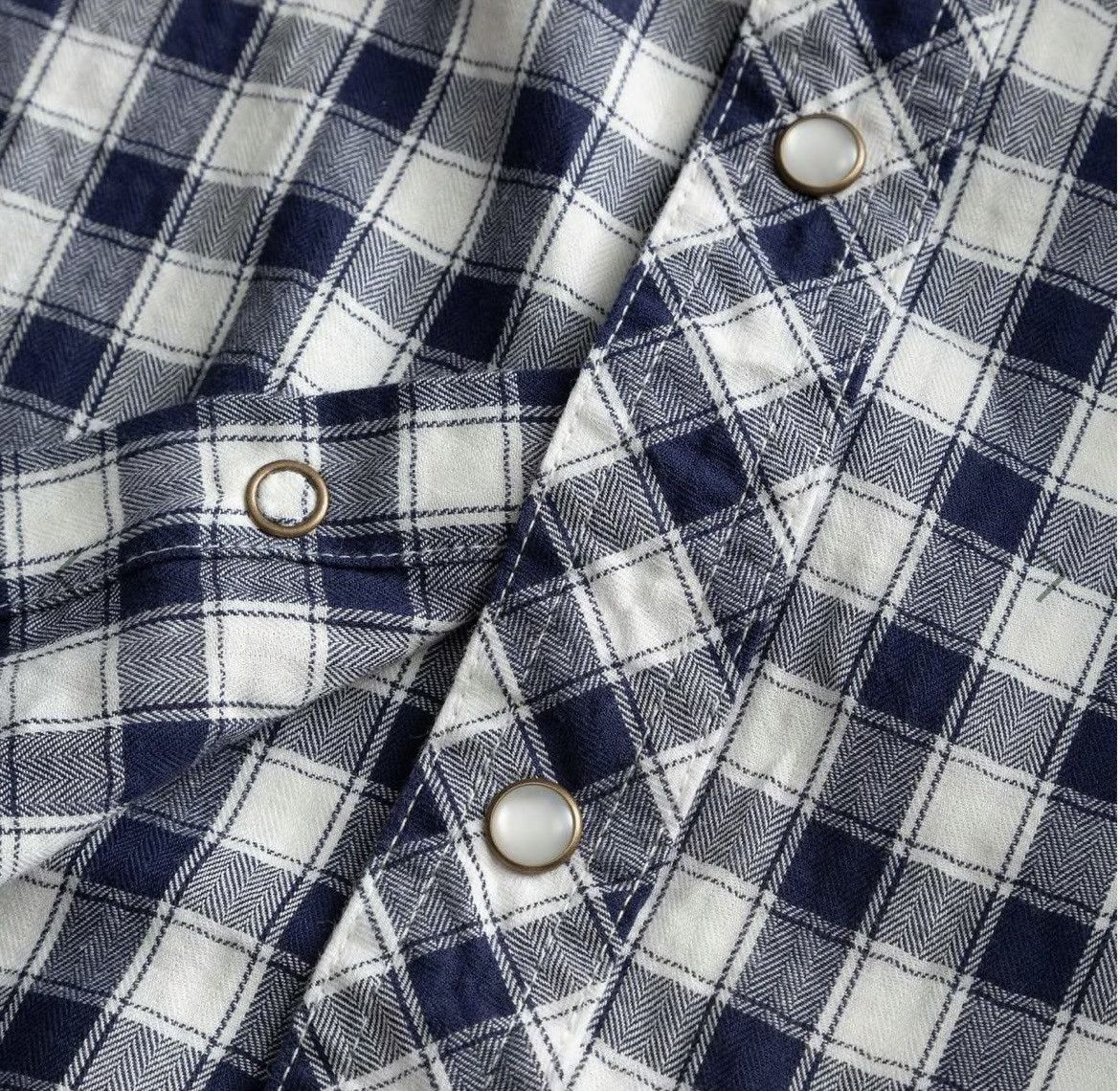 Other Tecovas Brushed Cotton Pearl Snap (Navy Gingham) BRAND NEW Size US S / EU 44-46 / 1 - 4 Thumbnail