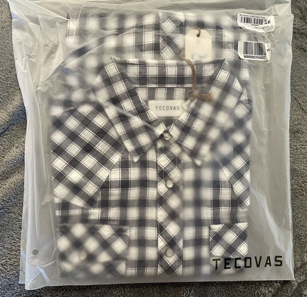 Other Tecovas Brushed Cotton Pearl Snap (Navy Gingham) BRAND NEW Size US S / EU 44-46 / 1 - 7 Thumbnail