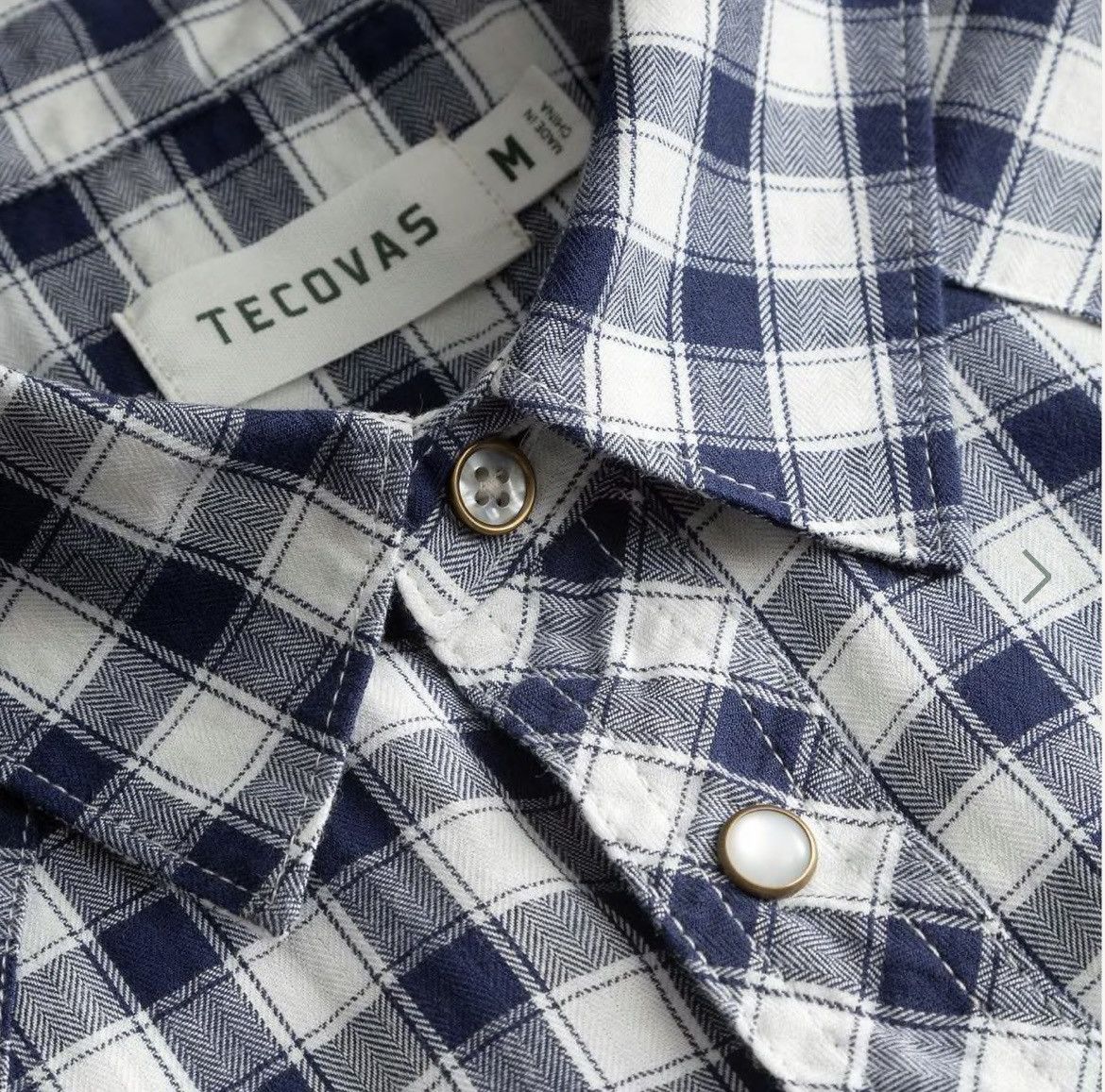 Other Tecovas Brushed Cotton Pearl Snap (Navy Gingham) BRAND NEW Size US S / EU 44-46 / 1 - 3 Thumbnail