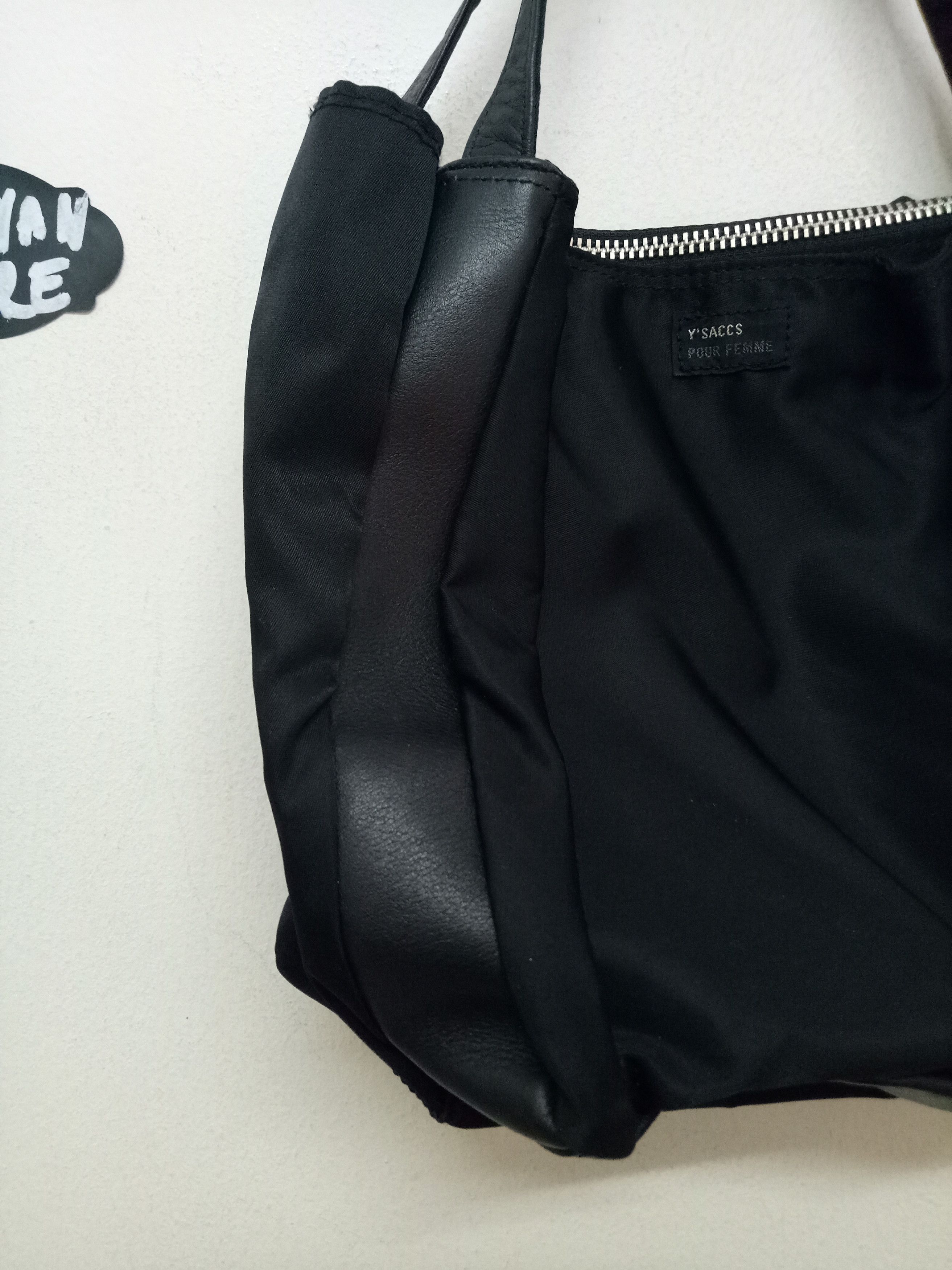Yohji Yamamoto vtg Yohjj Yamamoto Y'saccs Nylon leather trim mini tote tag Size ONE SIZE - 4 Thumbnail