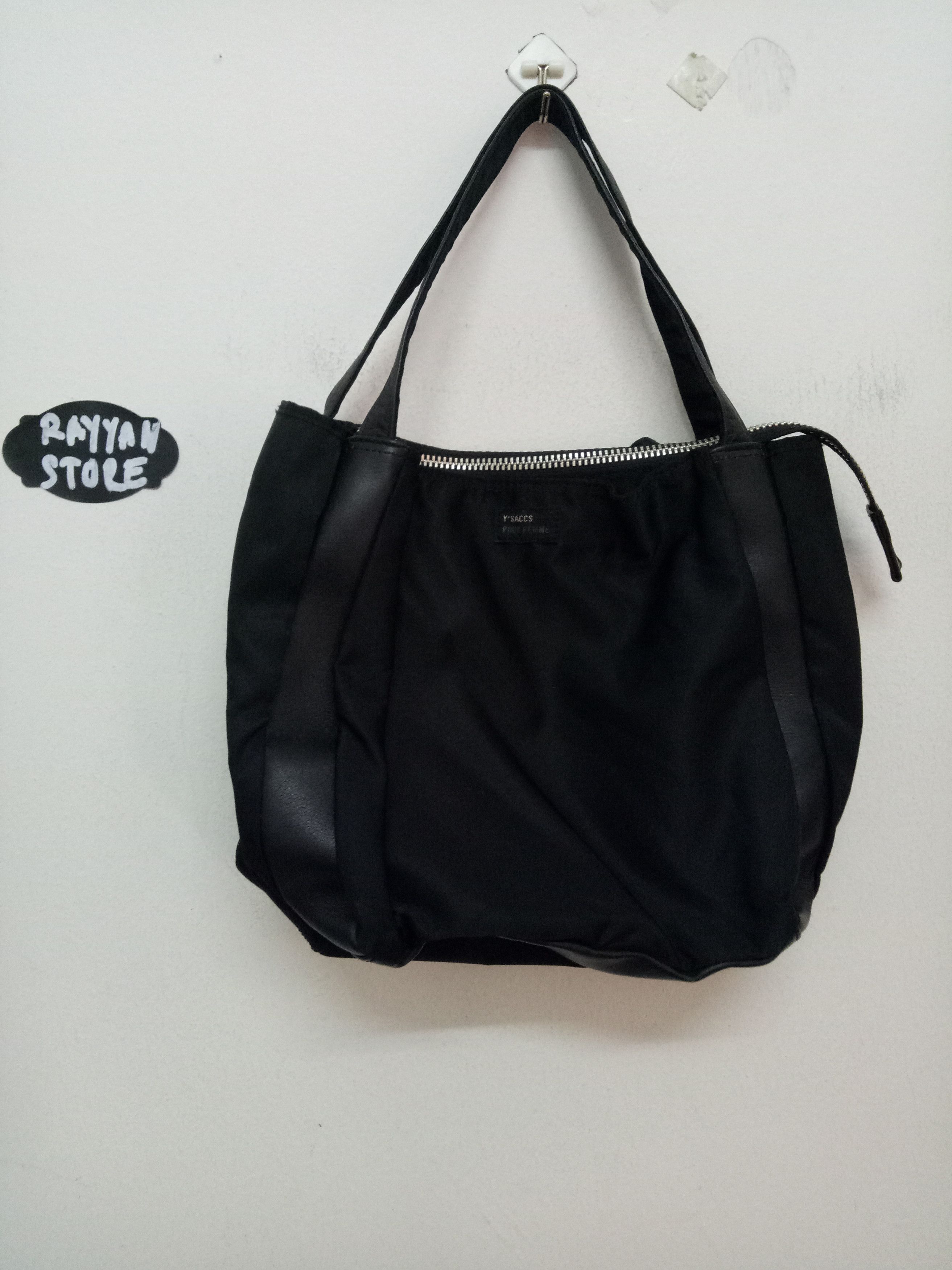 Yohji Yamamoto vtg Yohjj Yamamoto Y'saccs Nylon leather trim mini tote tag Size ONE SIZE - 2 Thumbnail
