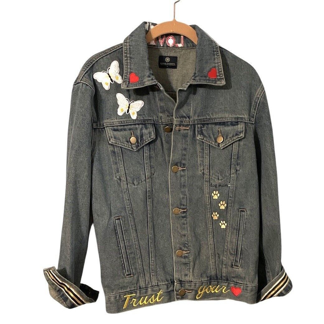 Jean Jacket Womens Small Blue Denim Medium Wash Button Fron