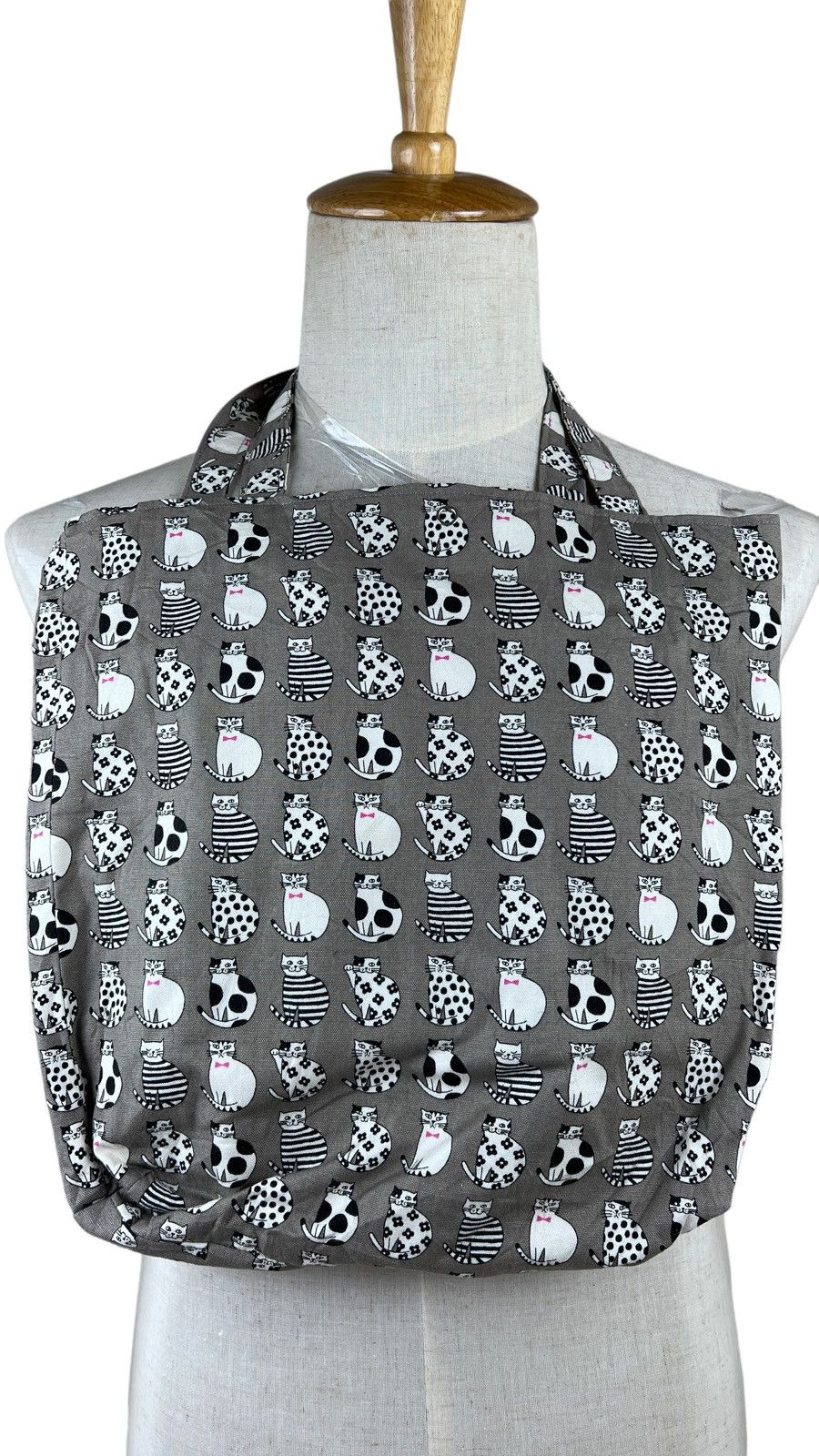 Japanese Brand Vintage Monogram Cat Cotton Shoulder Totebag Size ONE SIZE - 3 Thumbnail