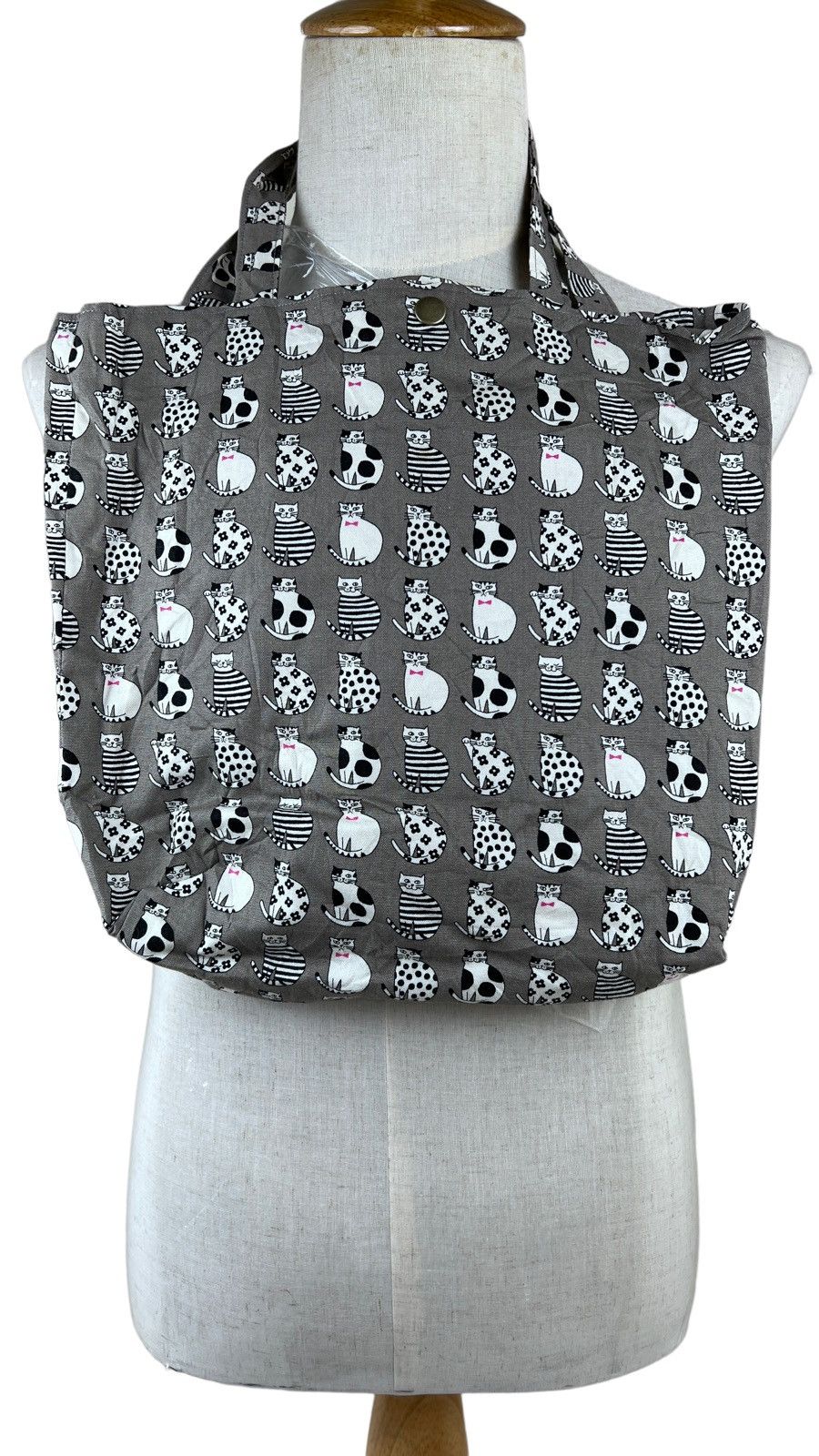Japanese Brand Vintage Monogram Cat Cotton Shoulder Totebag Size ONE SIZE - 2 Thumbnail