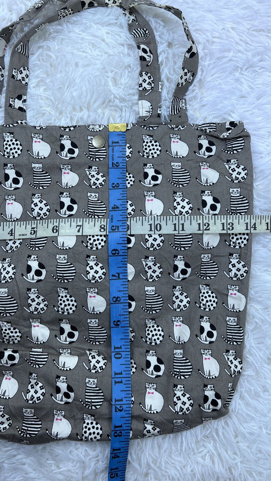 Japanese Brand Vintage Monogram Cat Cotton Shoulder Totebag Size ONE SIZE - 6 Thumbnail