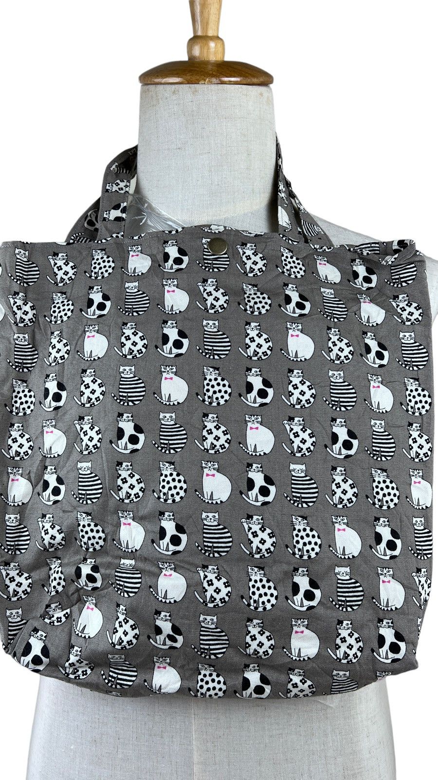 Japanese Brand Vintage Monogram Cat Cotton Shoulder Totebag Size ONE SIZE - 4 Thumbnail