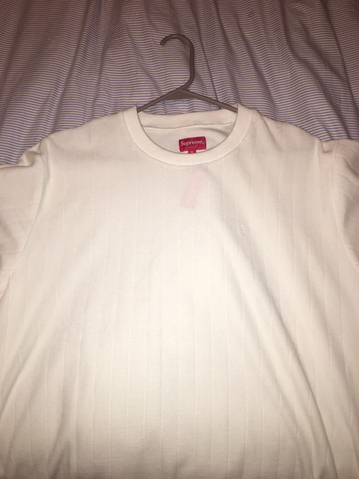 Supreme Ribbed Velour Crewneck White