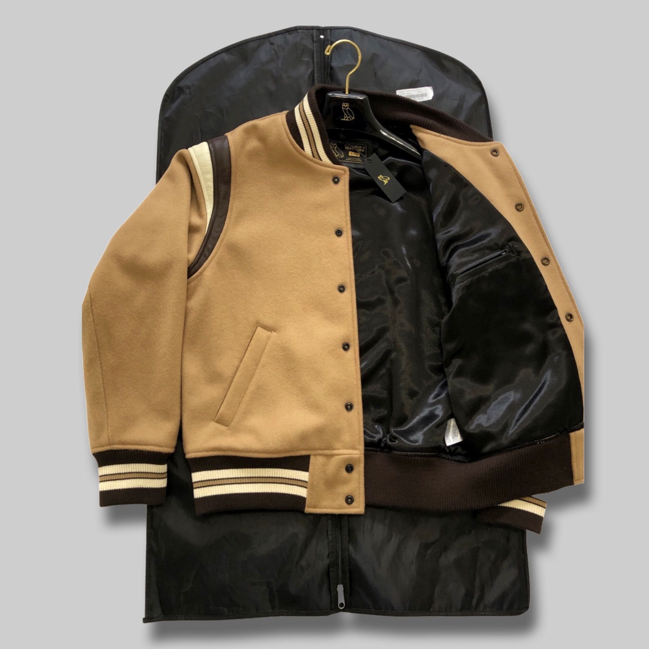 Drake OVO SOPHOMORE JACKET - KHAKI TEAM VARSITY JACKET 2017 Size US XXL / EU 58 / 5 - 8 Thumbnail