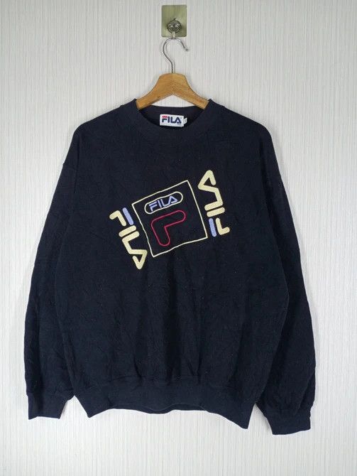 Vintage Fila embroidery Big Logo Crewneck Sweatshirt