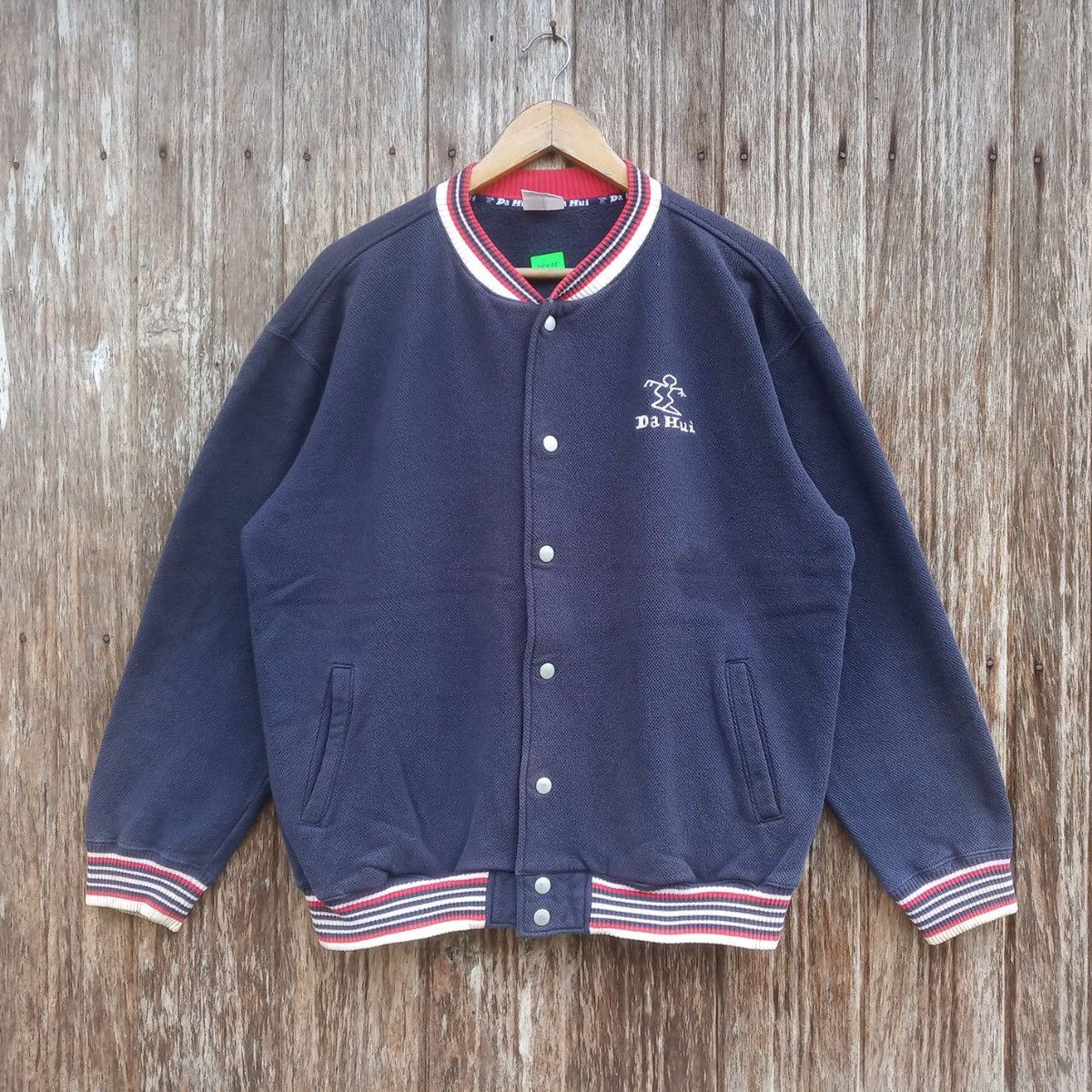 Vintage Vintage Varsity Jacket Snap Button Da Hui Hawaii Surf Style Size US L / EU 52-54 / 3 - 1 Thumbnail