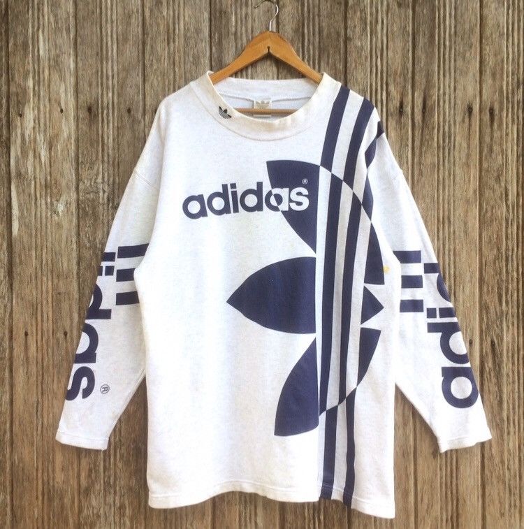 Adidas Vintage Adidas Big Logo Sweatshirts Hip Hop Style Size US L / EU 52-54 / 3 - 1 Thumbnail
