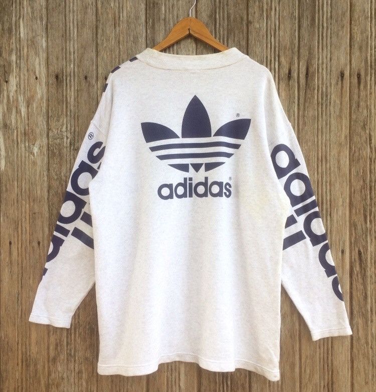 Adidas Vintage Adidas Big Logo Sweatshirts Hip Hop Style Size US L / EU 52-54 / 3 - 2 Thumbnail