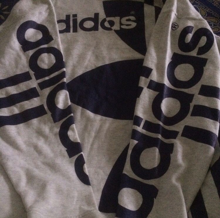 Adidas Vintage Adidas Big Logo Sweatshirts Hip Hop Style Size US L / EU 52-54 / 3 - 3 Thumbnail