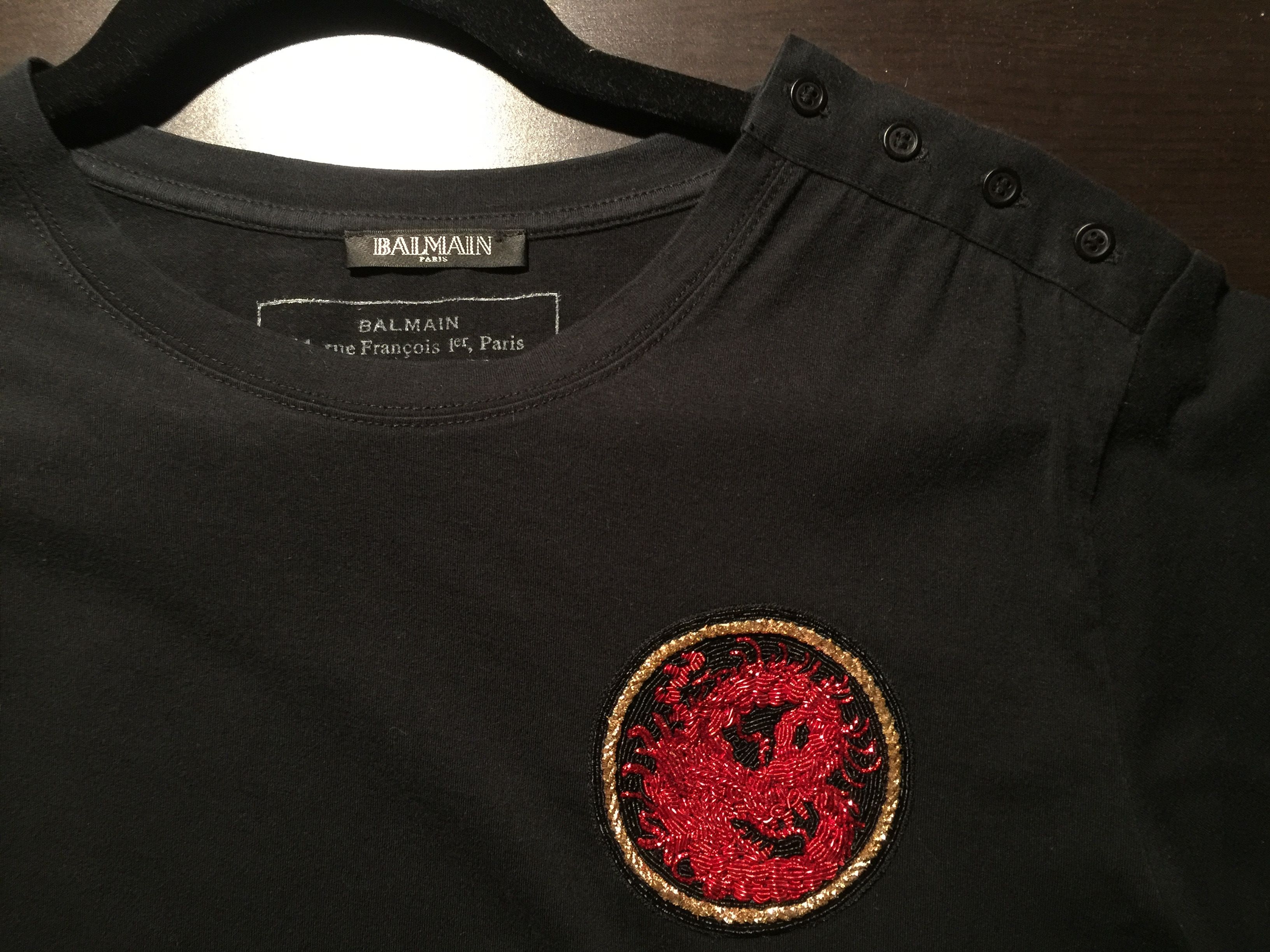 Balmain amazing embroidery on tee Size US M / EU 48-50 / 2 - 1 Thumbnail