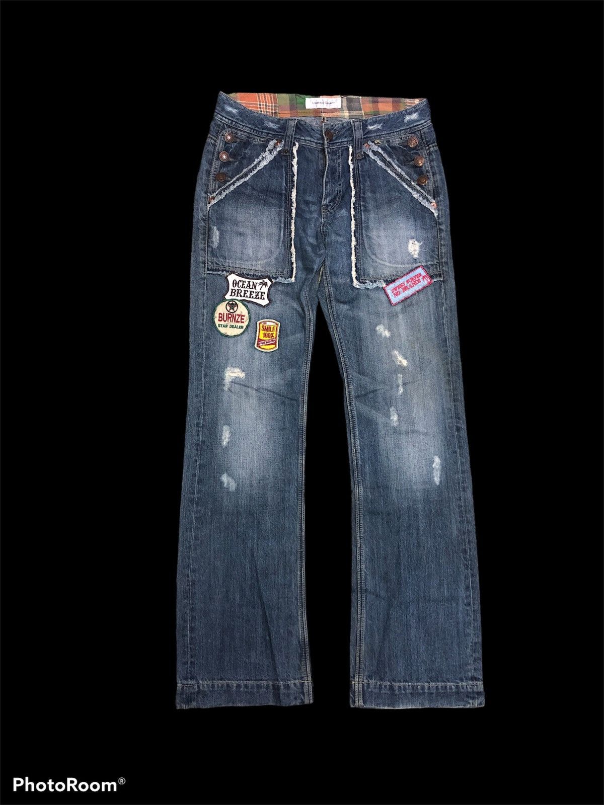 If Six Was Nine BOOTCUT PATCHES URBAN CRAFT DENIM Size US 31 - 1 Thumbnail
