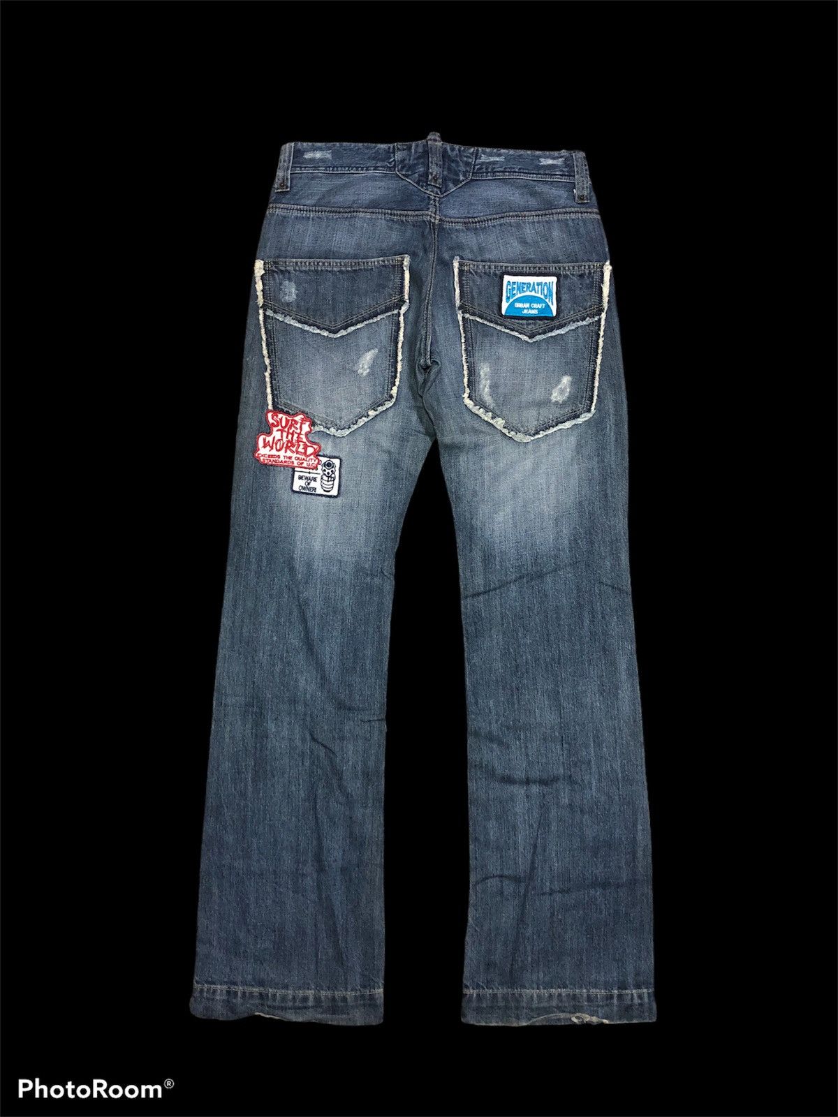 If Six Was Nine BOOTCUT PATCHES URBAN CRAFT DENIM Size US 31 - 2 Thumbnail