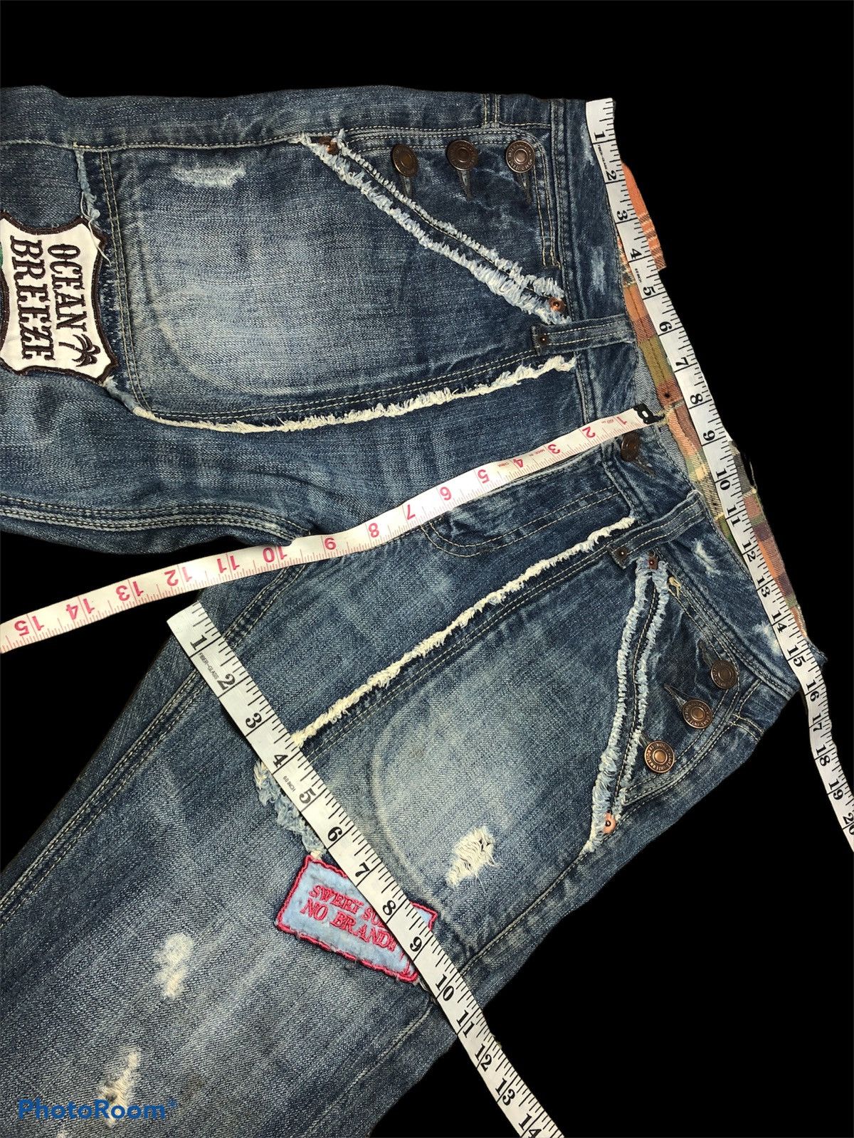 If Six Was Nine BOOTCUT PATCHES URBAN CRAFT DENIM Size US 31 - 6 Thumbnail