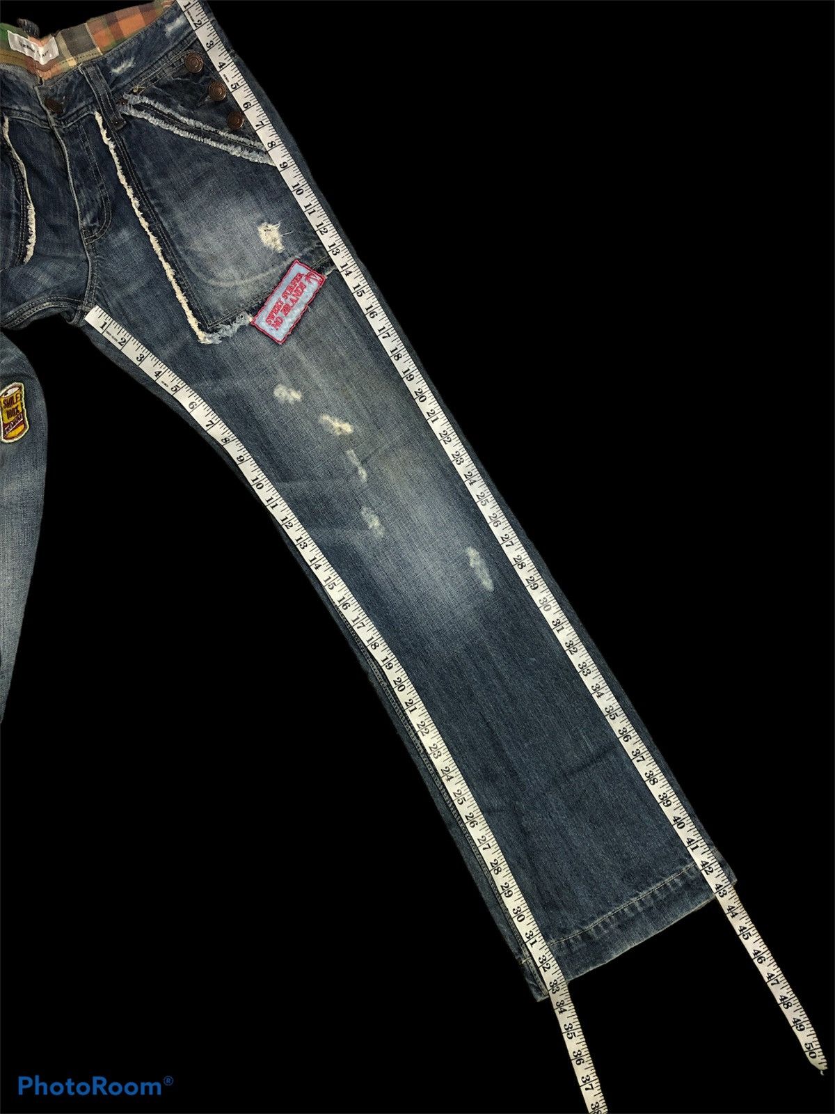 If Six Was Nine BOOTCUT PATCHES URBAN CRAFT DENIM Size US 31 - 8 Thumbnail