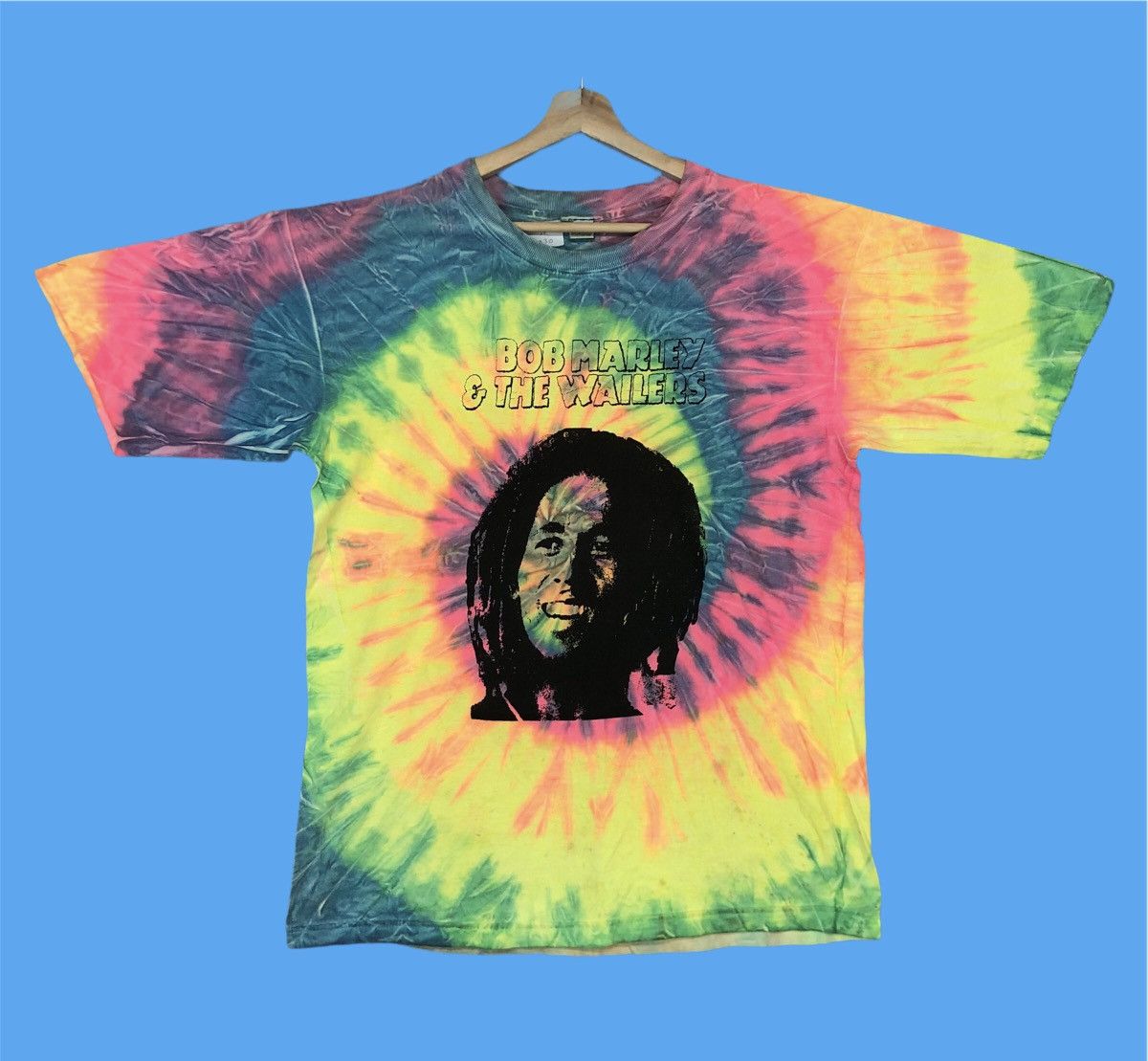 Vintage Bob Marley And The Wailers Tie Dye Band Tee XL Size