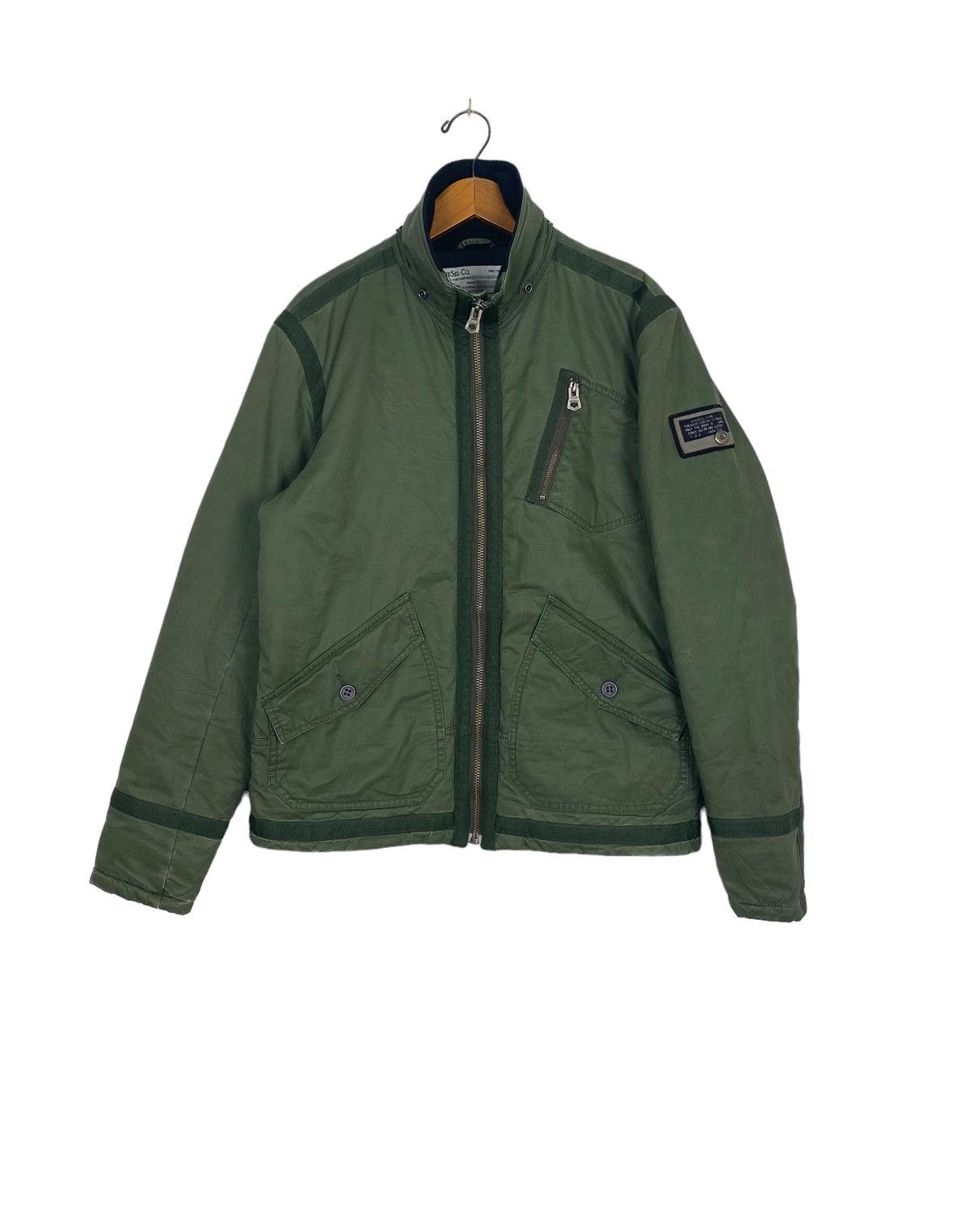 image of vintage Diesel Green Army Jacket, Men's (Size Large)