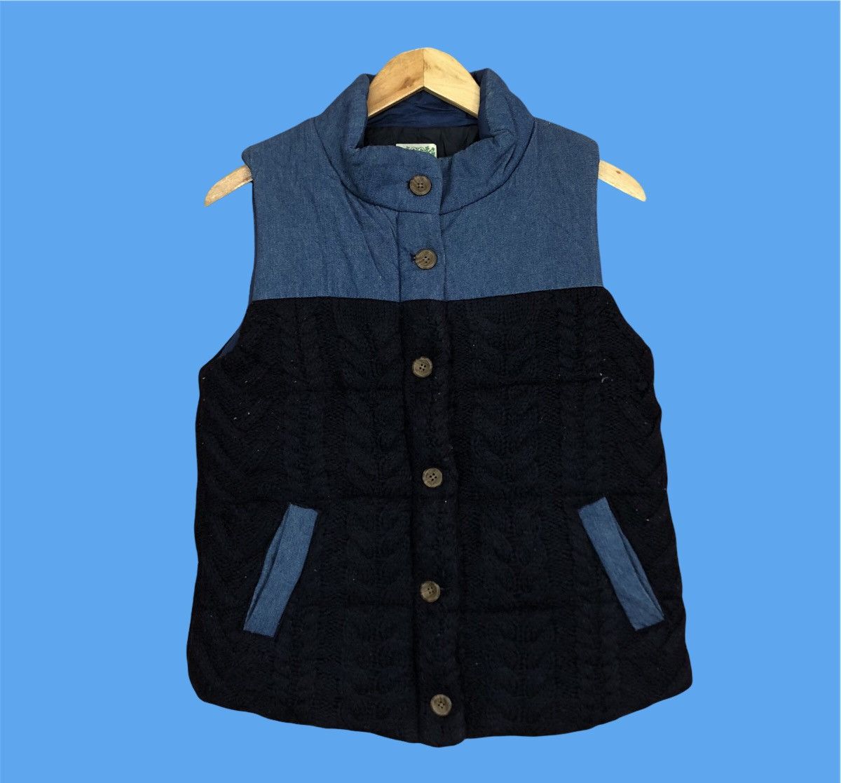 Vintage Beams Heart Sleeveless Jacket Zipper Jacket S Size