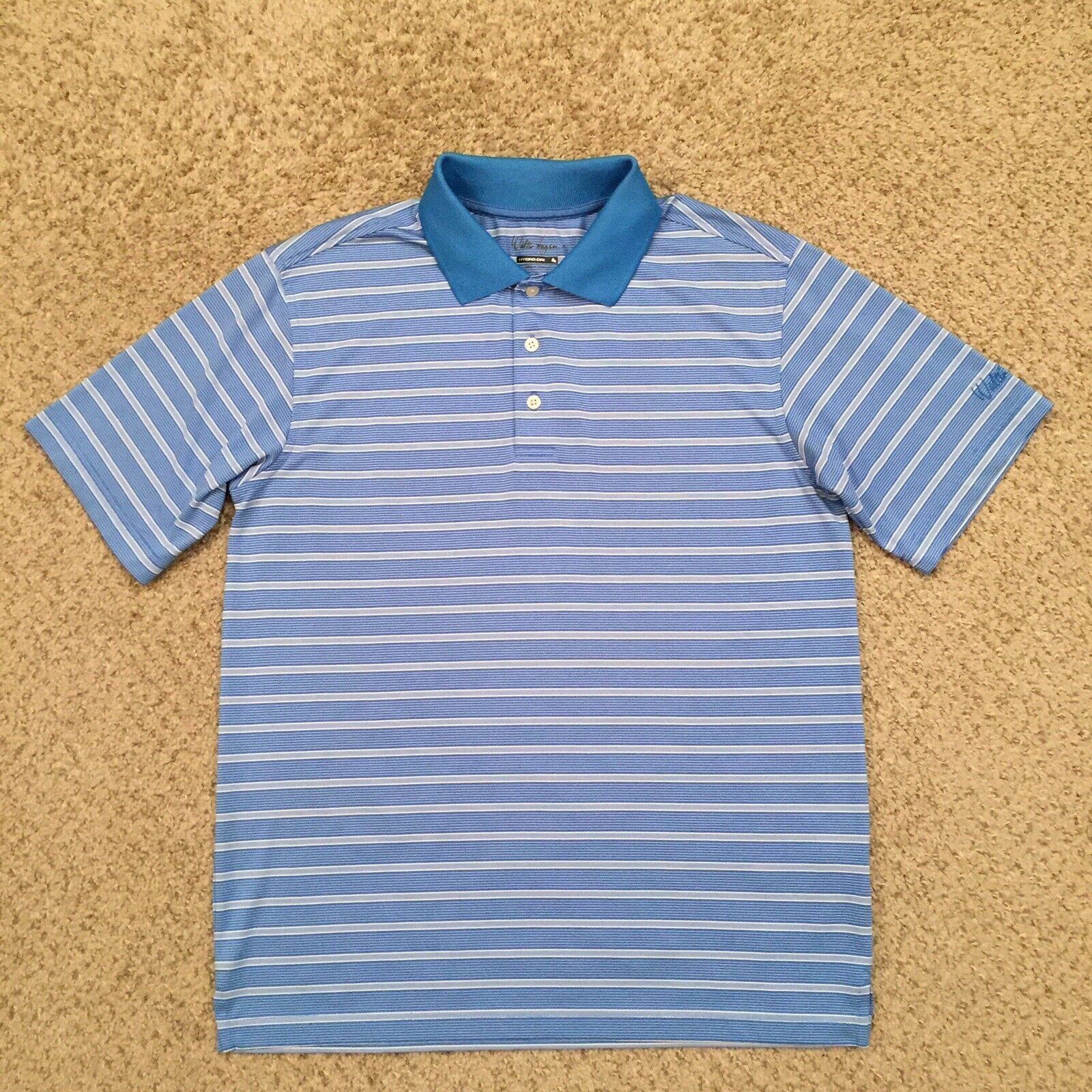 Vintage Walter Hagen Hydro-Dri Polo Shirt Mens Small Blue Striped Short ...