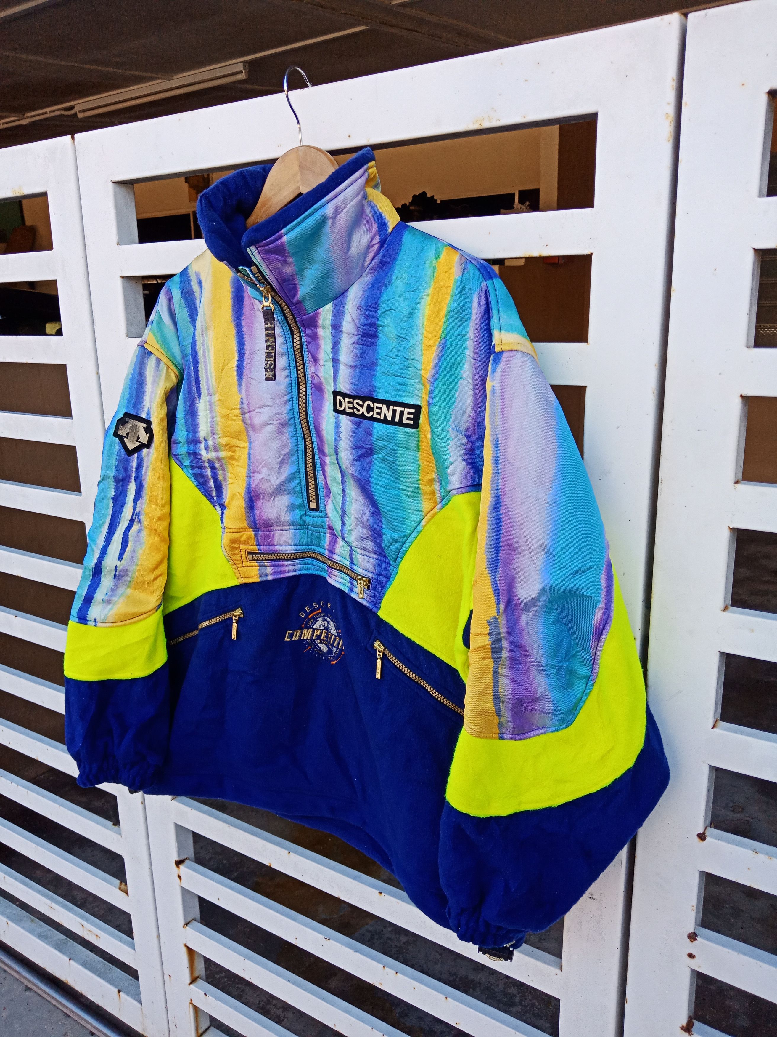 Descente × Japanese Brand × Vintage Japanese Brand Descente Fleece Big Logo Pull Over Size US L / EU 52-54 / 3 - 5 Thumbnail