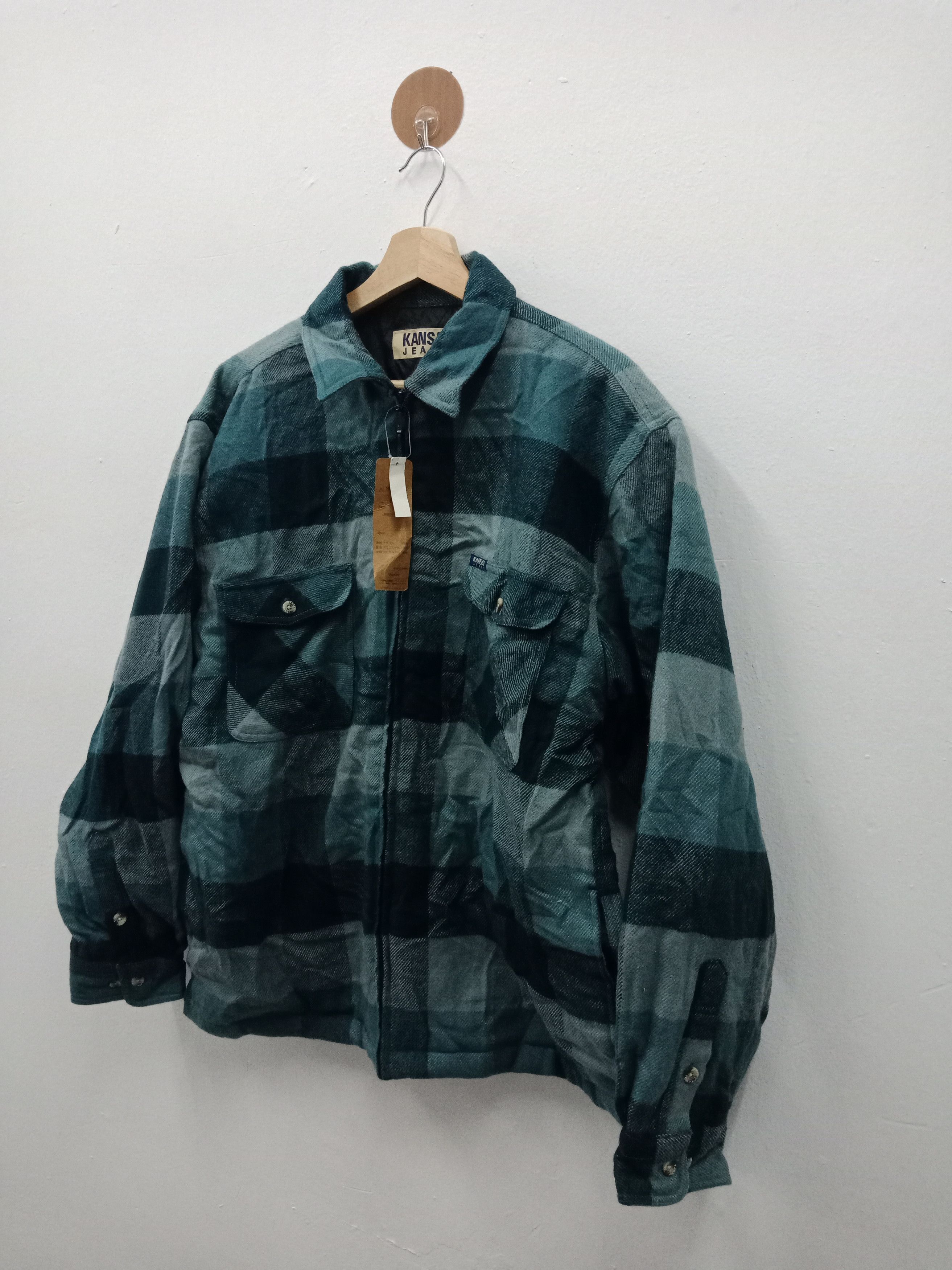 Kansai Yamamoto Kansai Yamamoto Jeans Checker Zipper Light Jacket Size US L / EU 52-54 / 3 - 4 Thumbnail