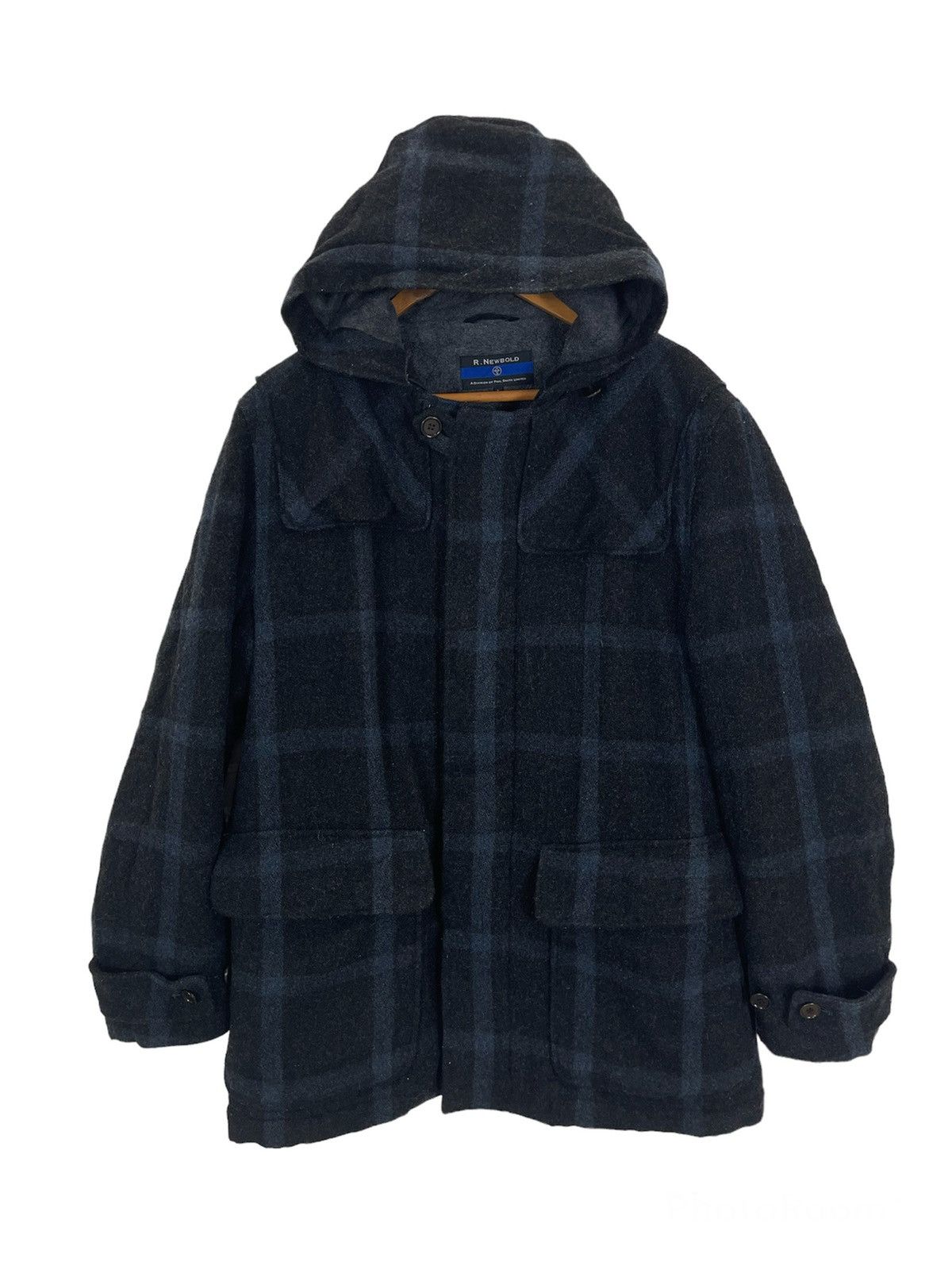 Vintage Warm Jacket Hoodie Paul Smith Tartan Wool