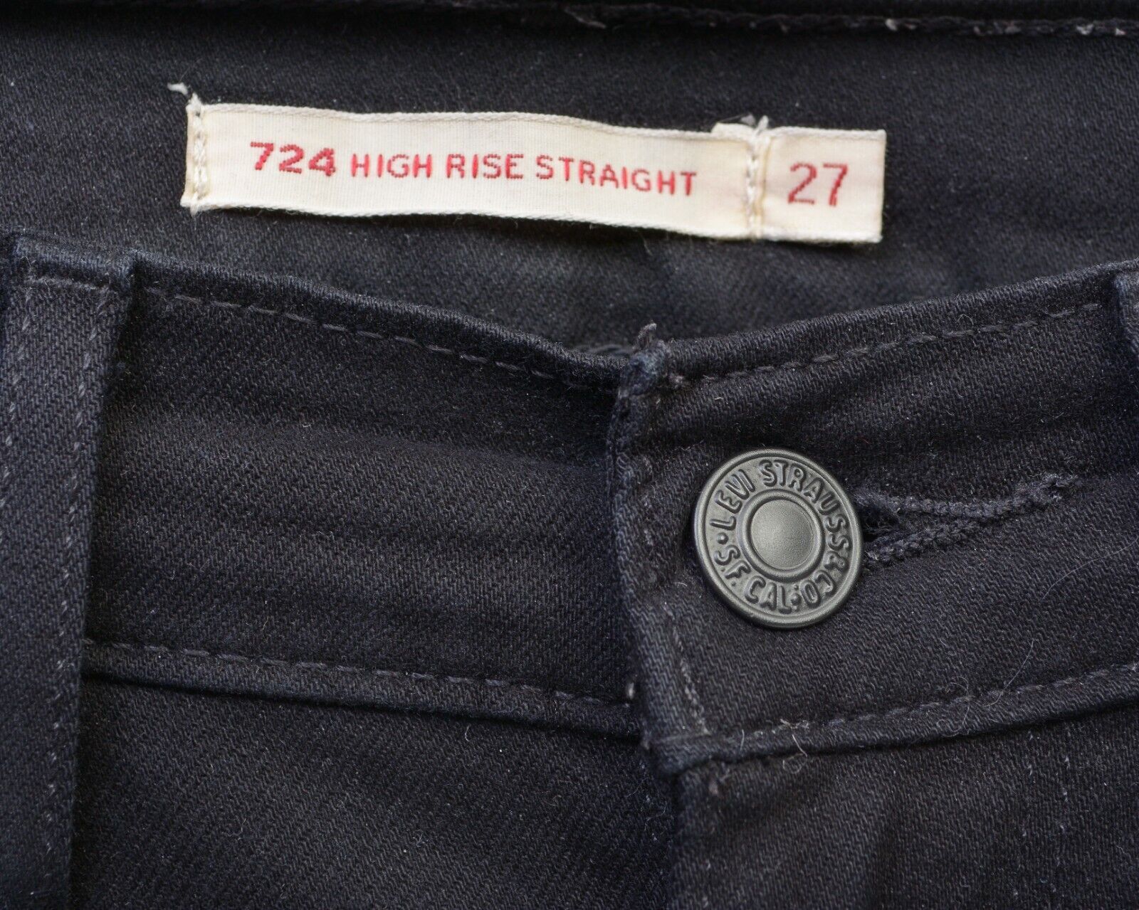 Levi's BIG E 724 High Rise Straight W27 L32 Jeans Trousers Pants Size 27" / US 4 / IT 40 - 3 Thumbnail