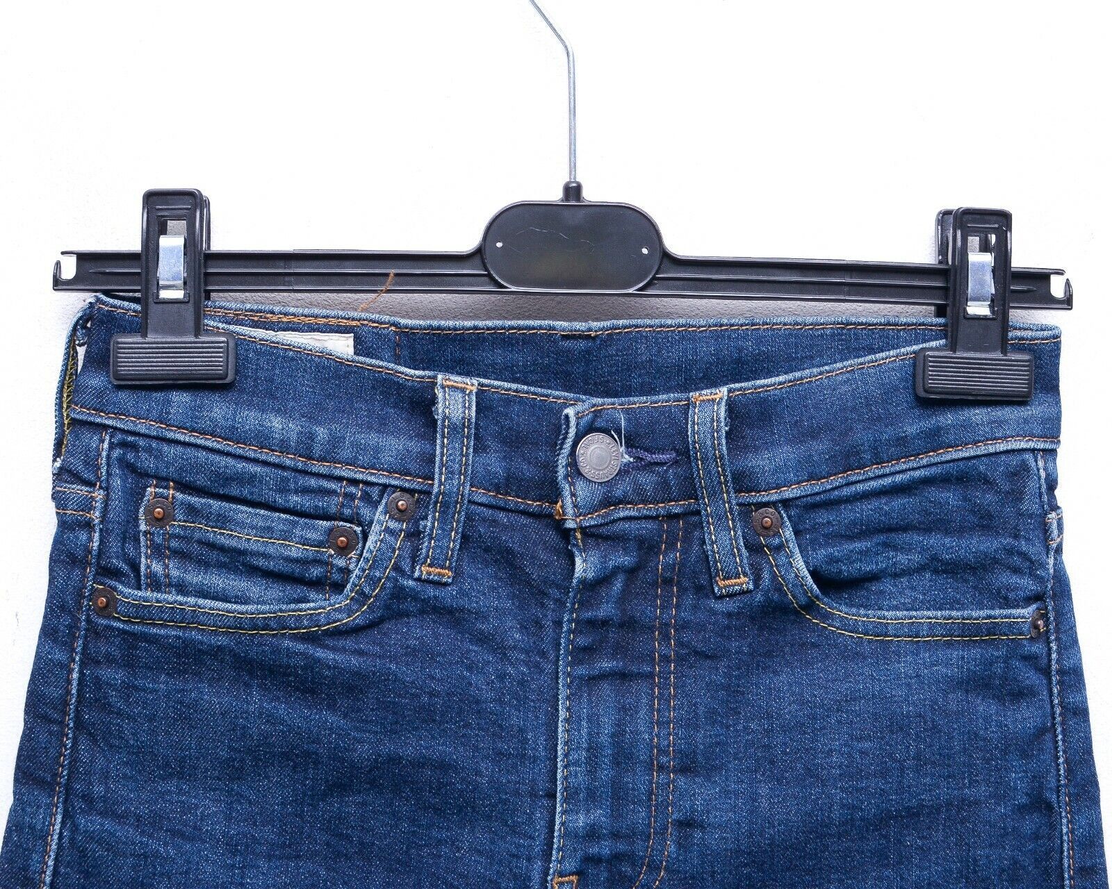 Levi's Big E W27 L32 Skinny Premium Denim Jeans Stretch Mid Rise Size 27" / US 4 / IT 40 - 2 Thumbnail