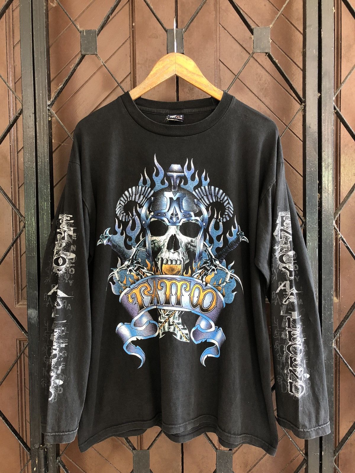 Vintage Rare Tattoo Artist Printed Skull Longsleeve Size US M / EU 48-50 / 2 - 1 Thumbnail