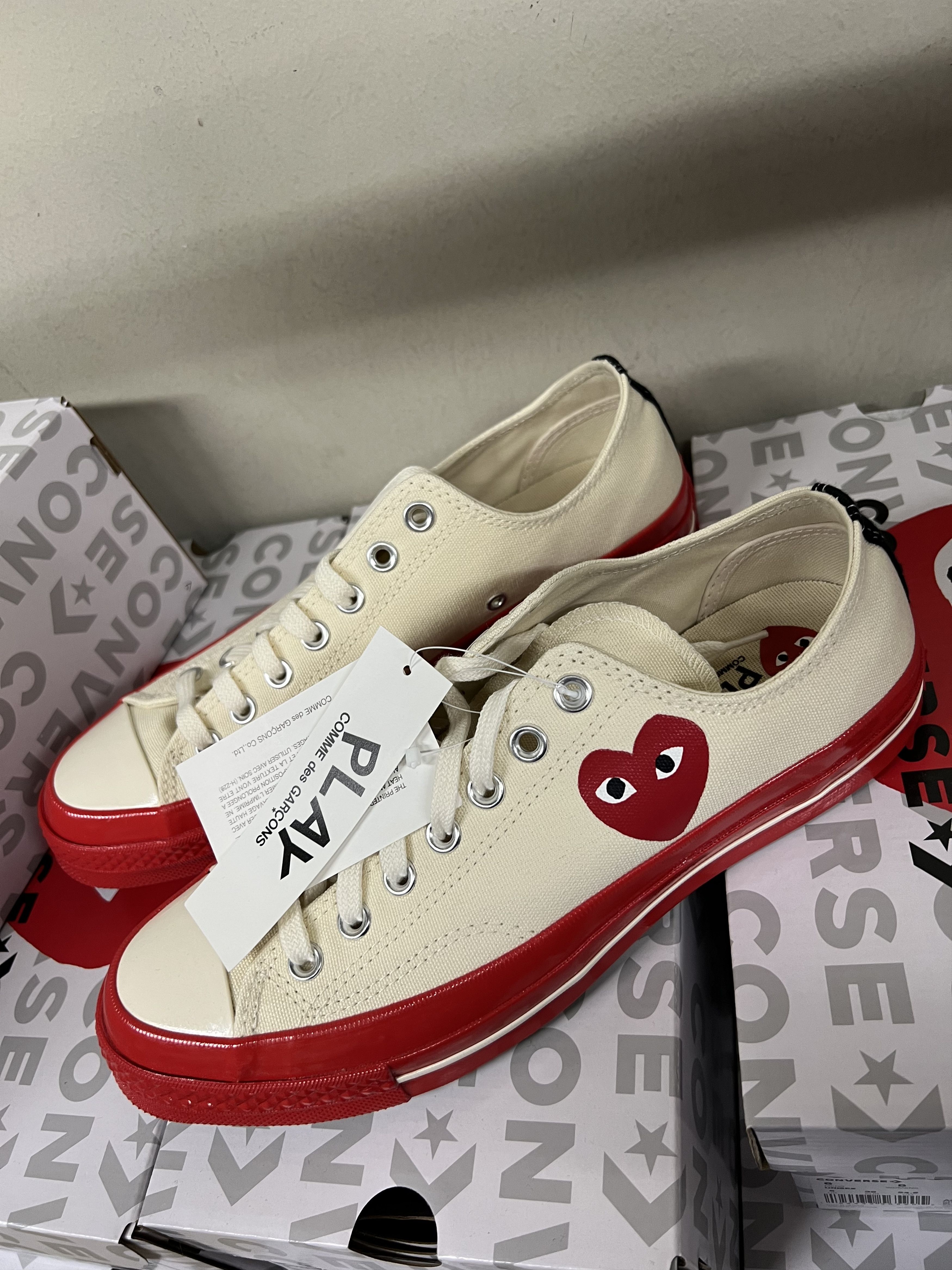 White Low Top Red Sole Sneakers