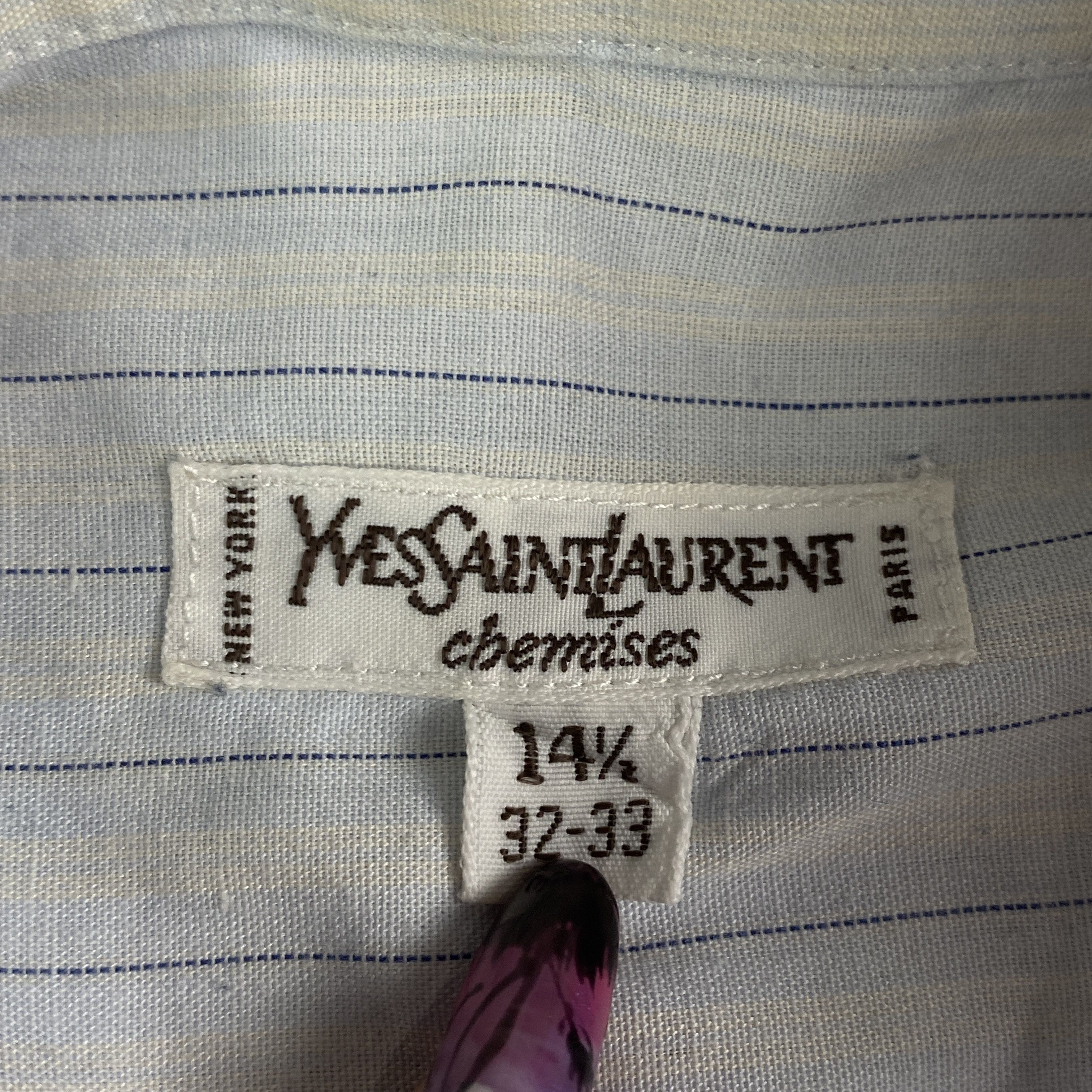 Yves Saint Laurent Mens Shirt Long Sleeve Yves Saint Laurent Vintage Size 14.5 Size US L / EU 52-54 / 3 - 7 Thumbnail