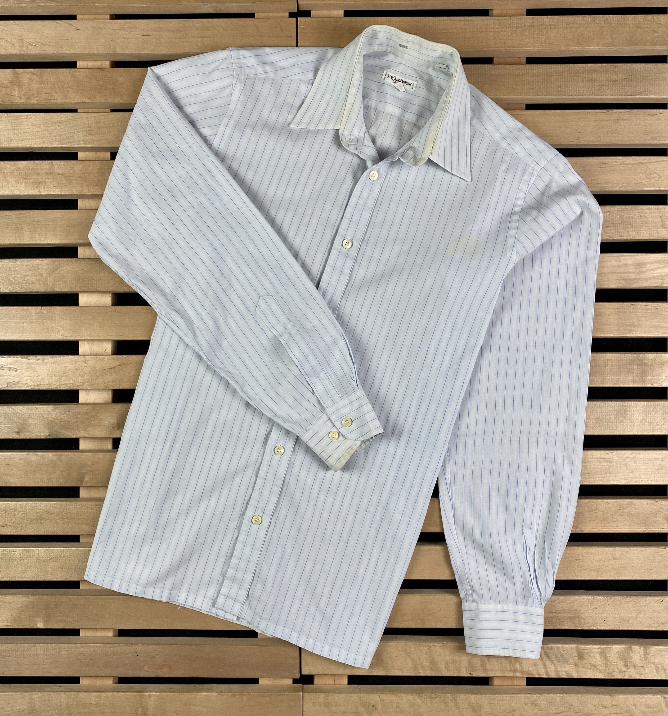 Yves Saint Laurent Mens Shirt Long Sleeve Yves Saint Laurent Vintage Size 14.5 Size US L / EU 52-54 / 3 - 1 Thumbnail