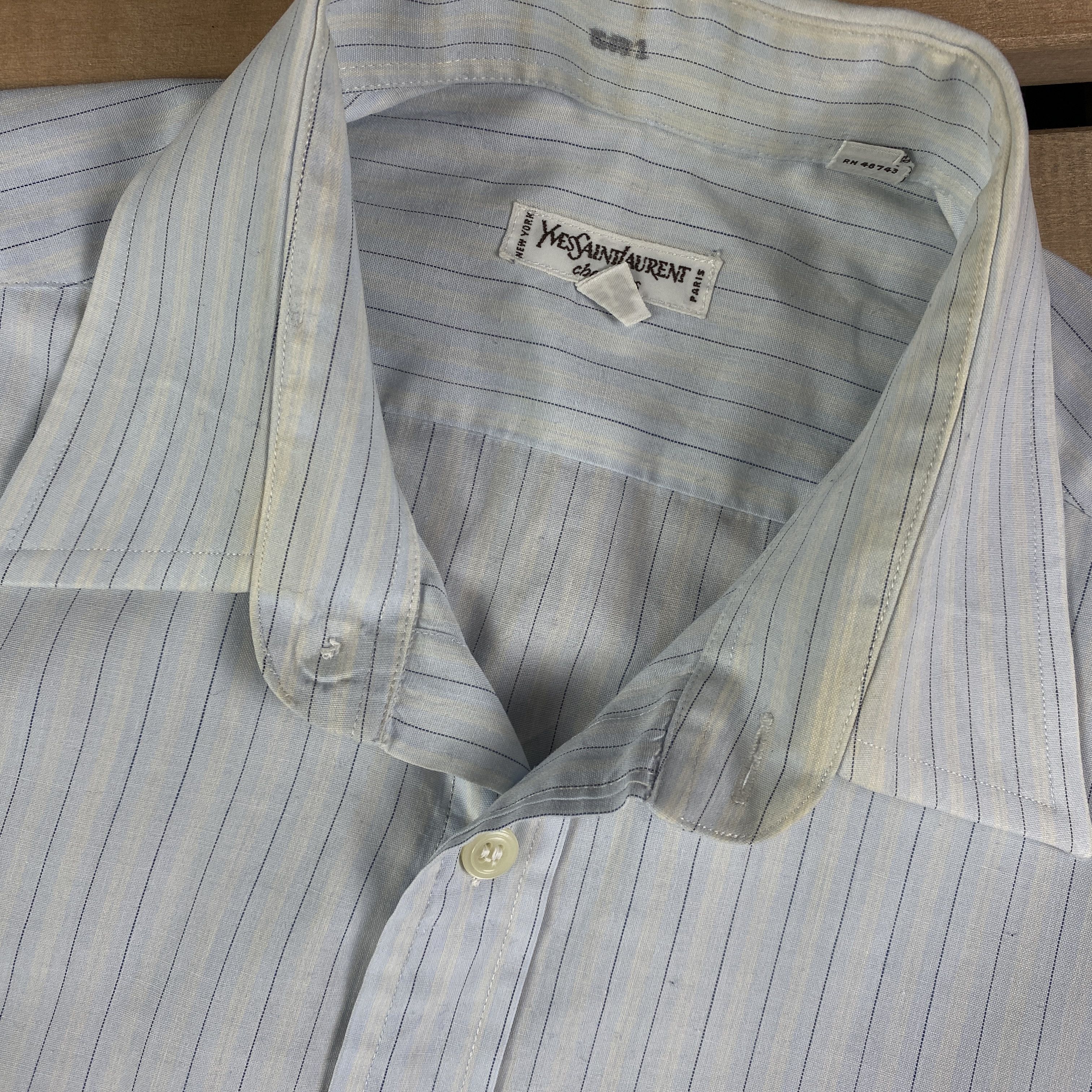 Yves Saint Laurent Mens Shirt Long Sleeve Yves Saint Laurent Vintage Size 14.5 Size US L / EU 52-54 / 3 - 6 Thumbnail