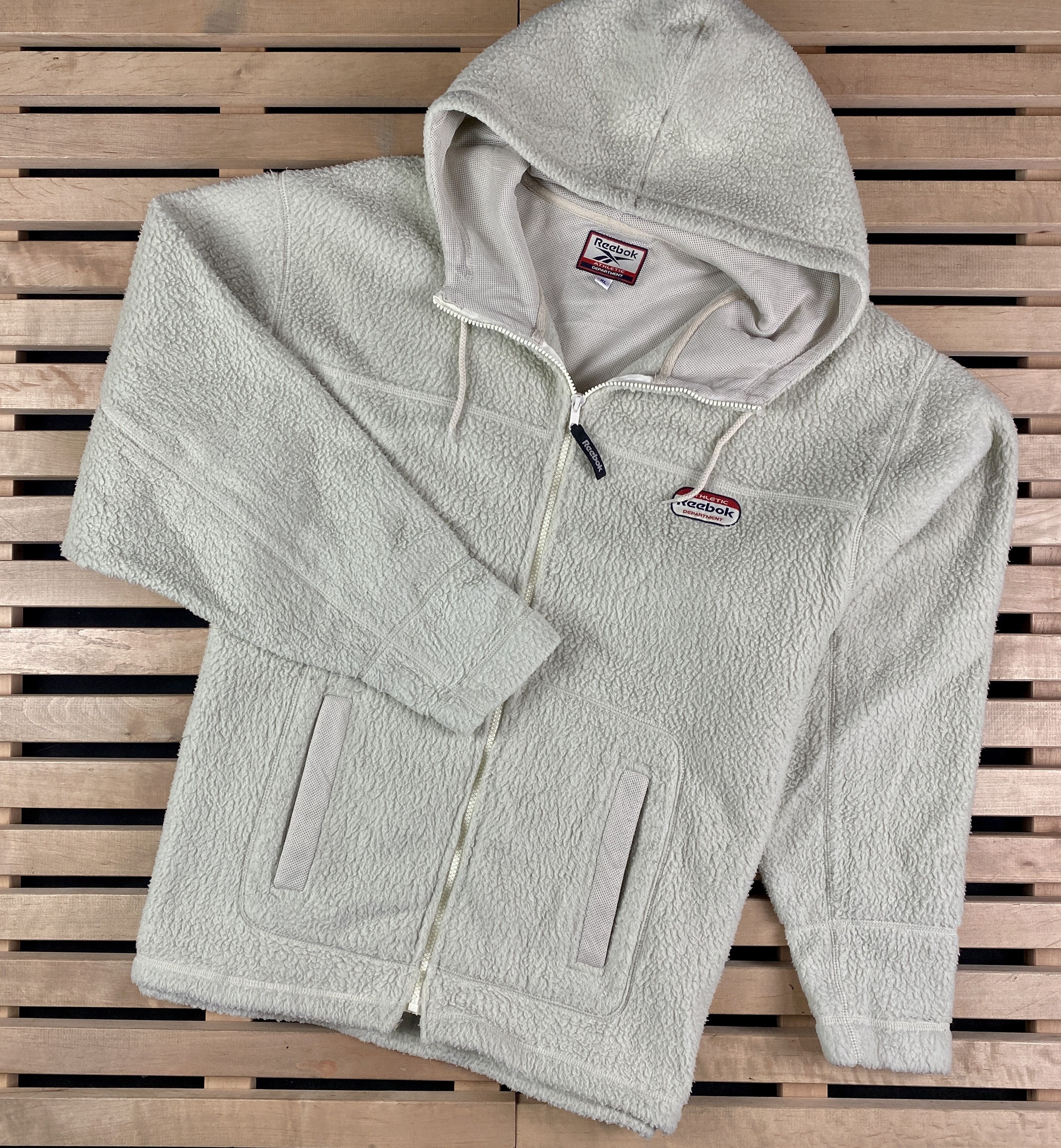 Reebok × Vintage Mens Fleece Hoodies Reebok Athletic Department Size XL Size US XL / EU 56 / 4 - 1 Thumbnail