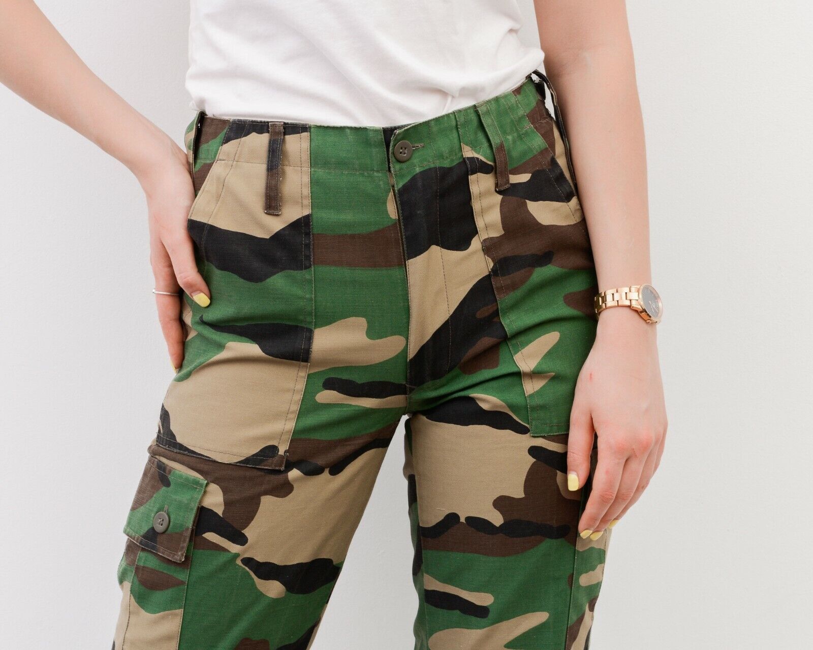Other × Vintage French Army FELIN CCE Camouflage Cargo Pants Trousers Combat Size 28" / US 6 / IT 42 - 4 Thumbnail