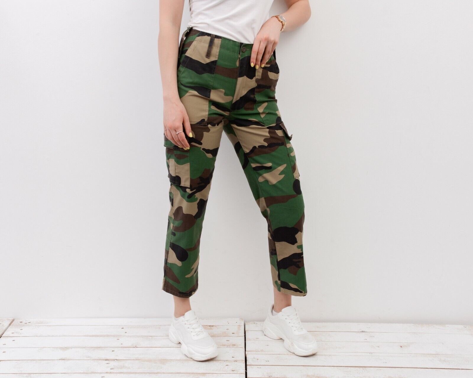 Other × Vintage French Army FELIN CCE Camouflage Cargo Pants Trousers Combat Size 28" / US 6 / IT 42 - 2 Thumbnail