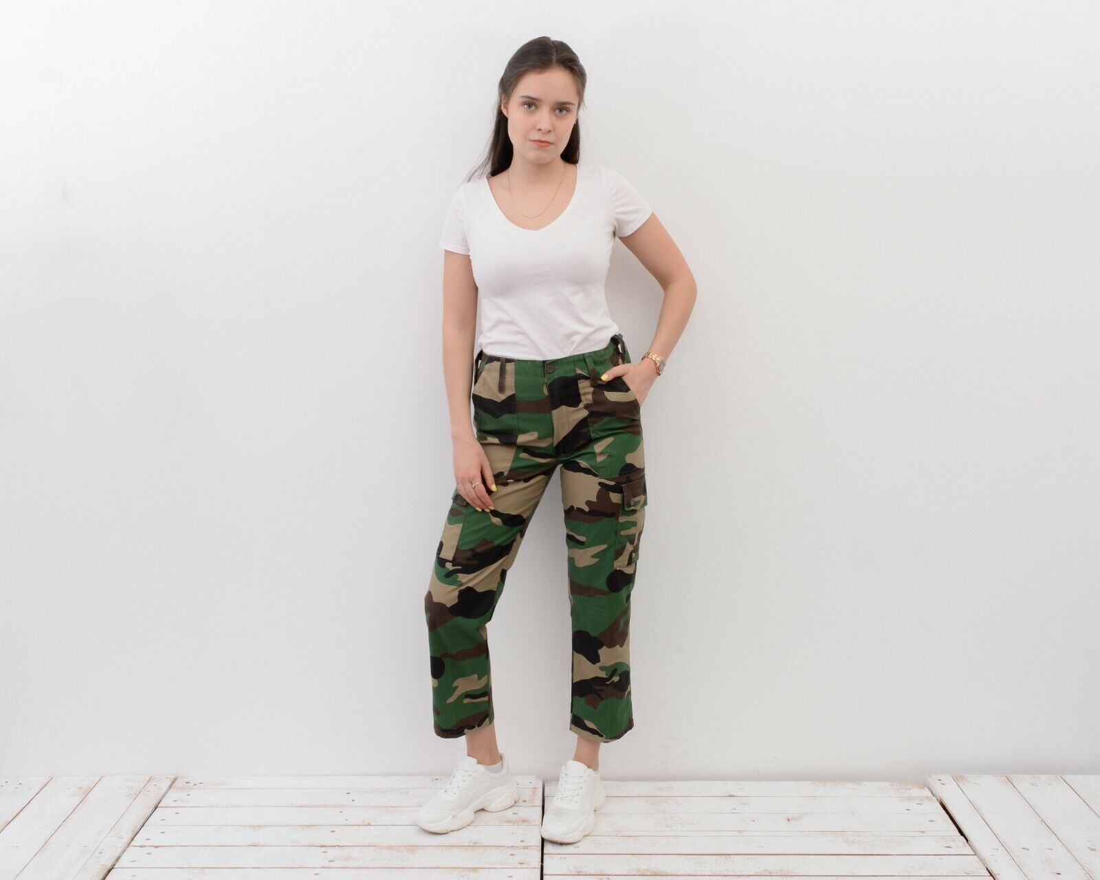 Other × Vintage French Army FELIN CCE Camouflage Cargo Pants Trousers Combat Size 28" / US 6 / IT 42 - 1 Thumbnail
