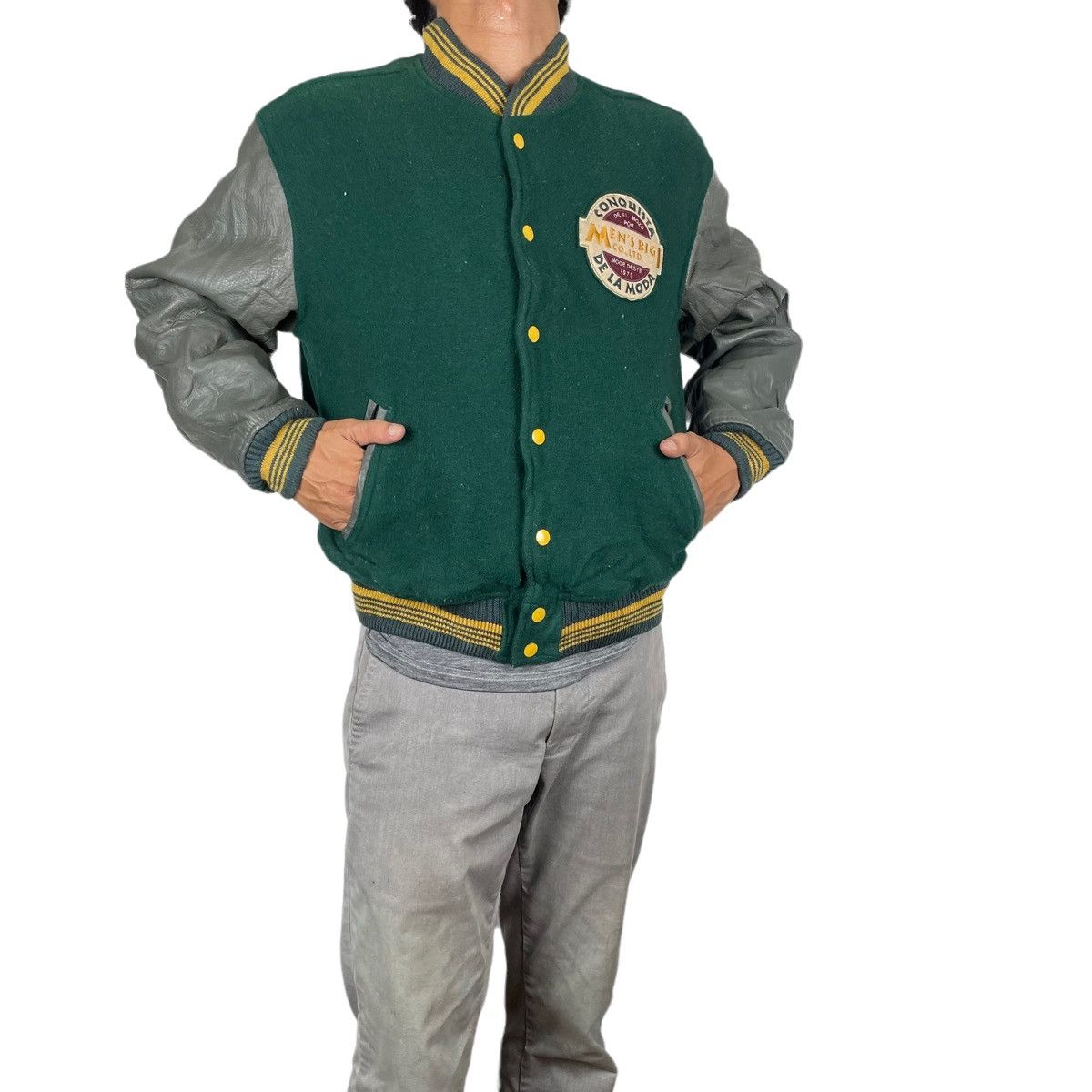 BIGI ❄️MEN’S BIGI VARSITY LEATHER BUTTON JACKET Size US M / EU 48-50 / 2 - 2 Thumbnail