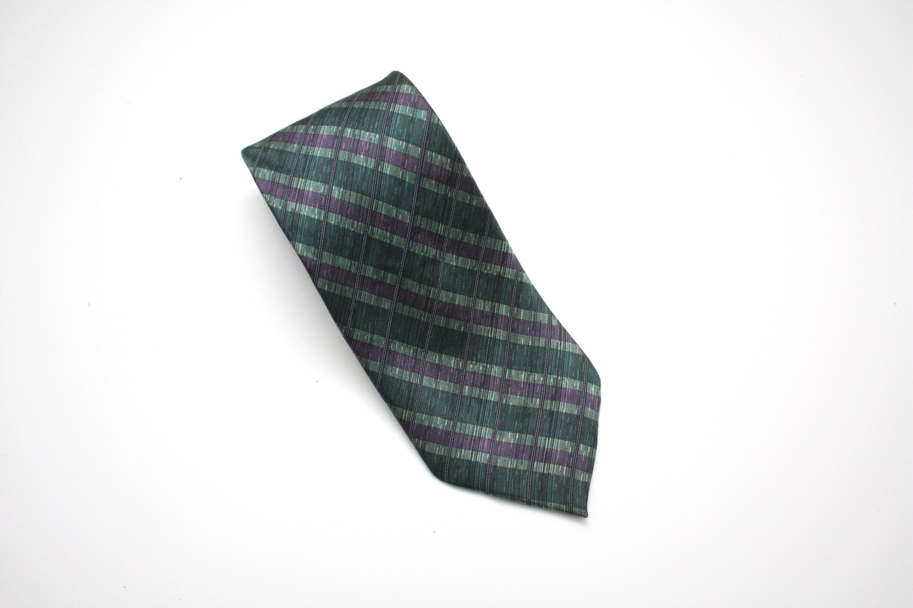Valentino Valentino Paris Silk Tie Green Purple Size 26 - 2 Thumbnail