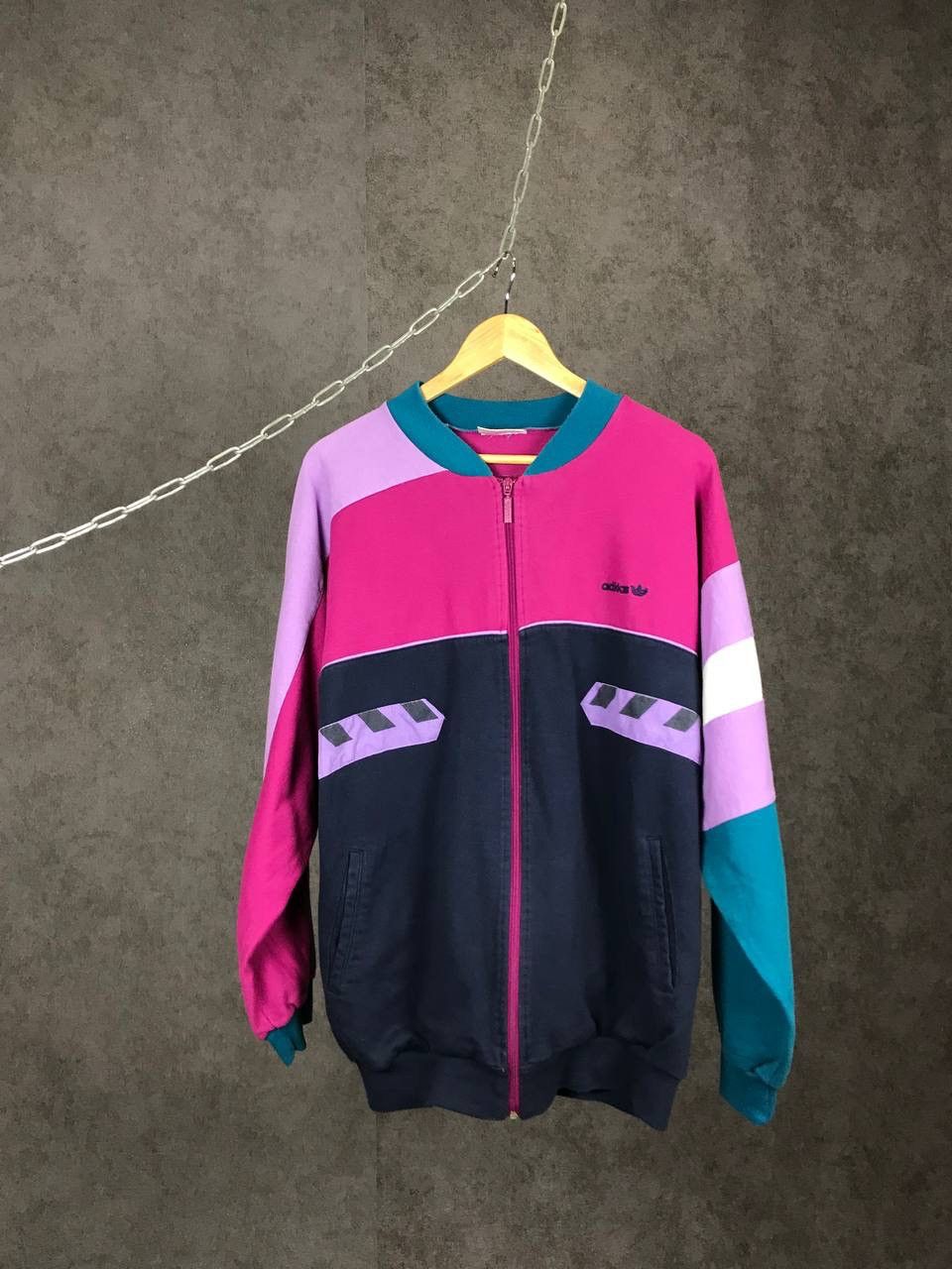 Adidas vintage streetwear multicolor zip sweatshirt