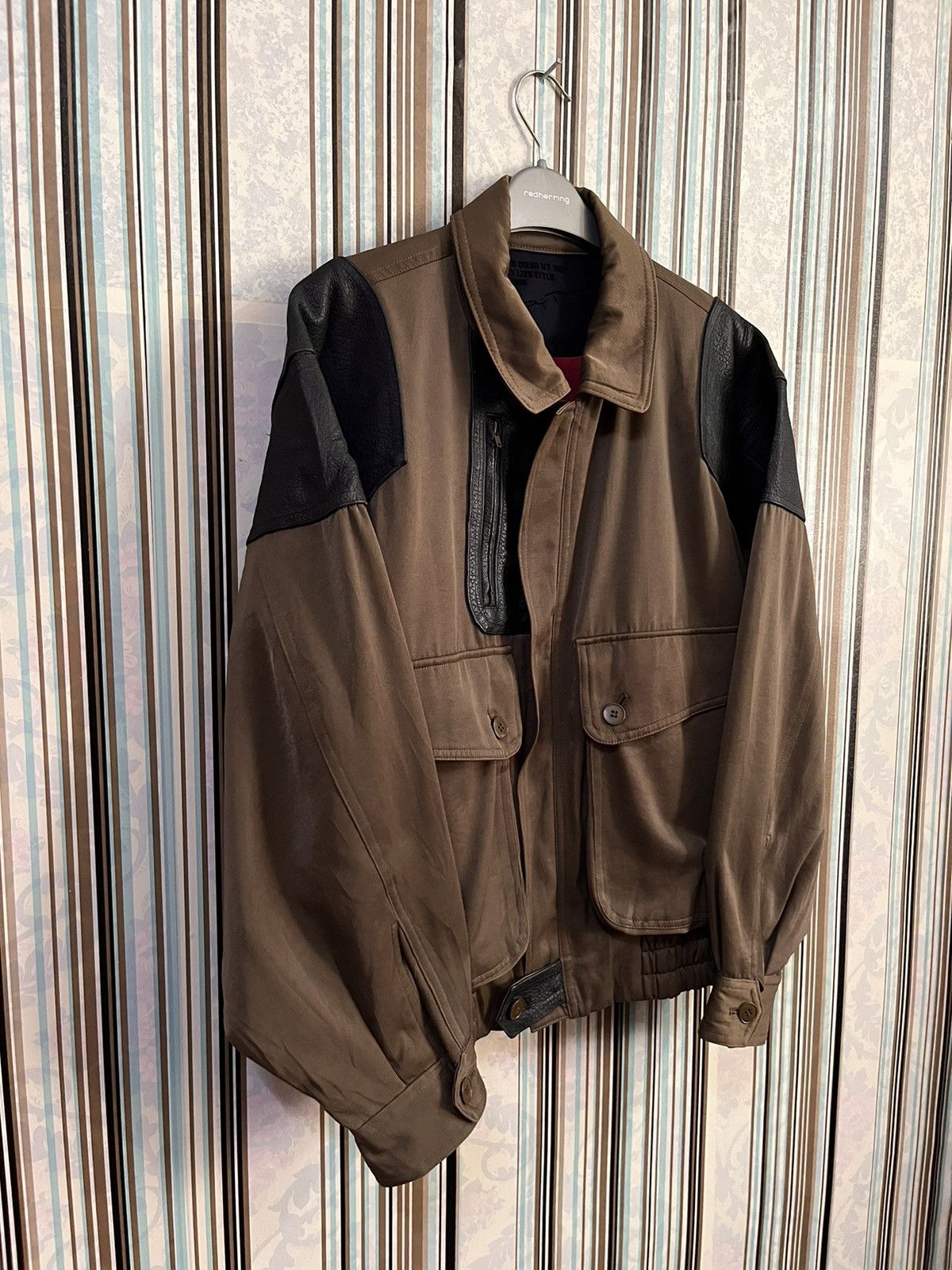 Bjorn Borg 1990s panel leather attached casual jacket #D1 Size US S / EU 44-46 / 1 - 2 Thumbnail
