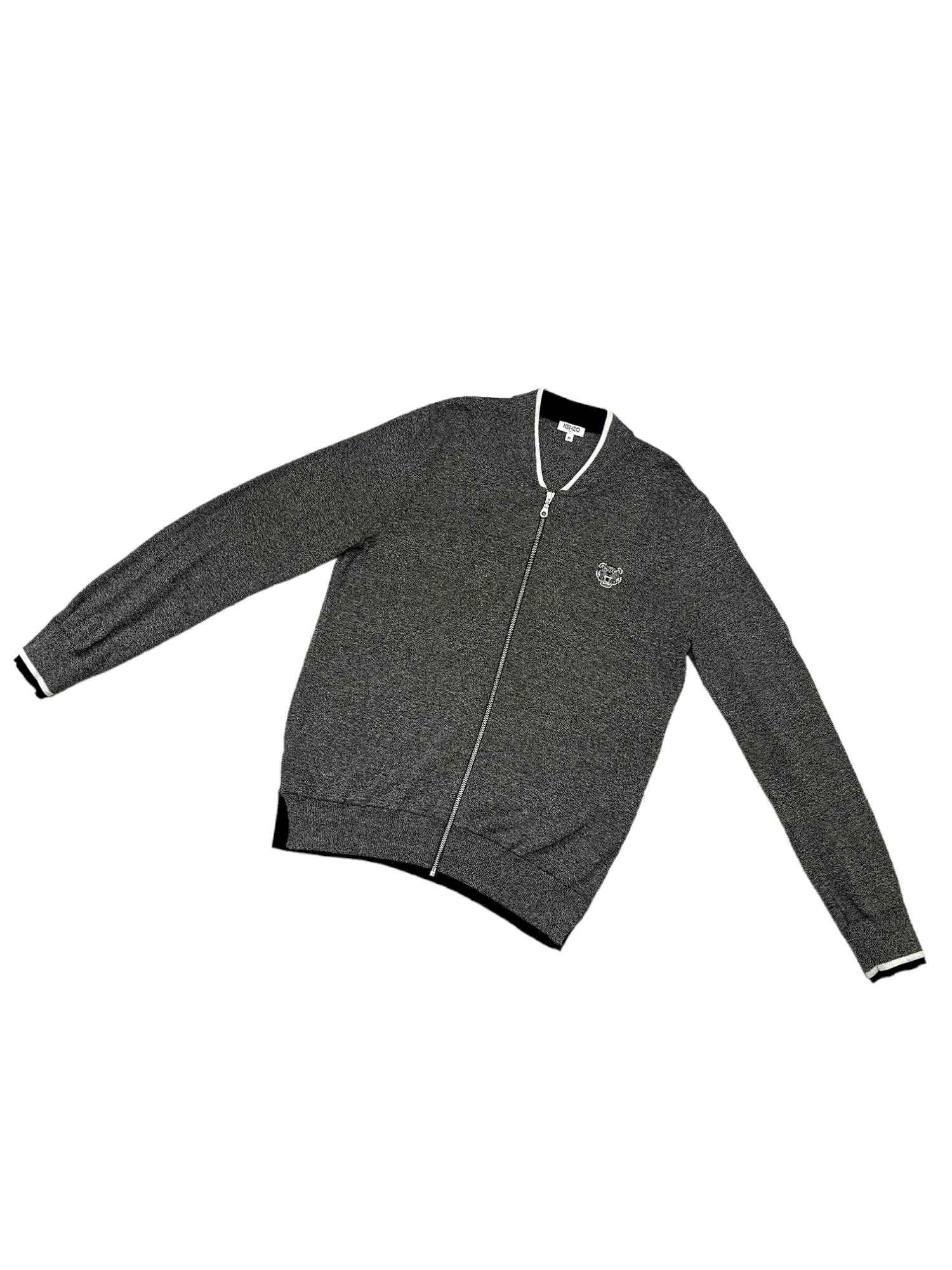 Designer Kenzo Grey Zipped Up Sweatshirt Size US M / EU 48-50 / 2 - 5 Thumbnail