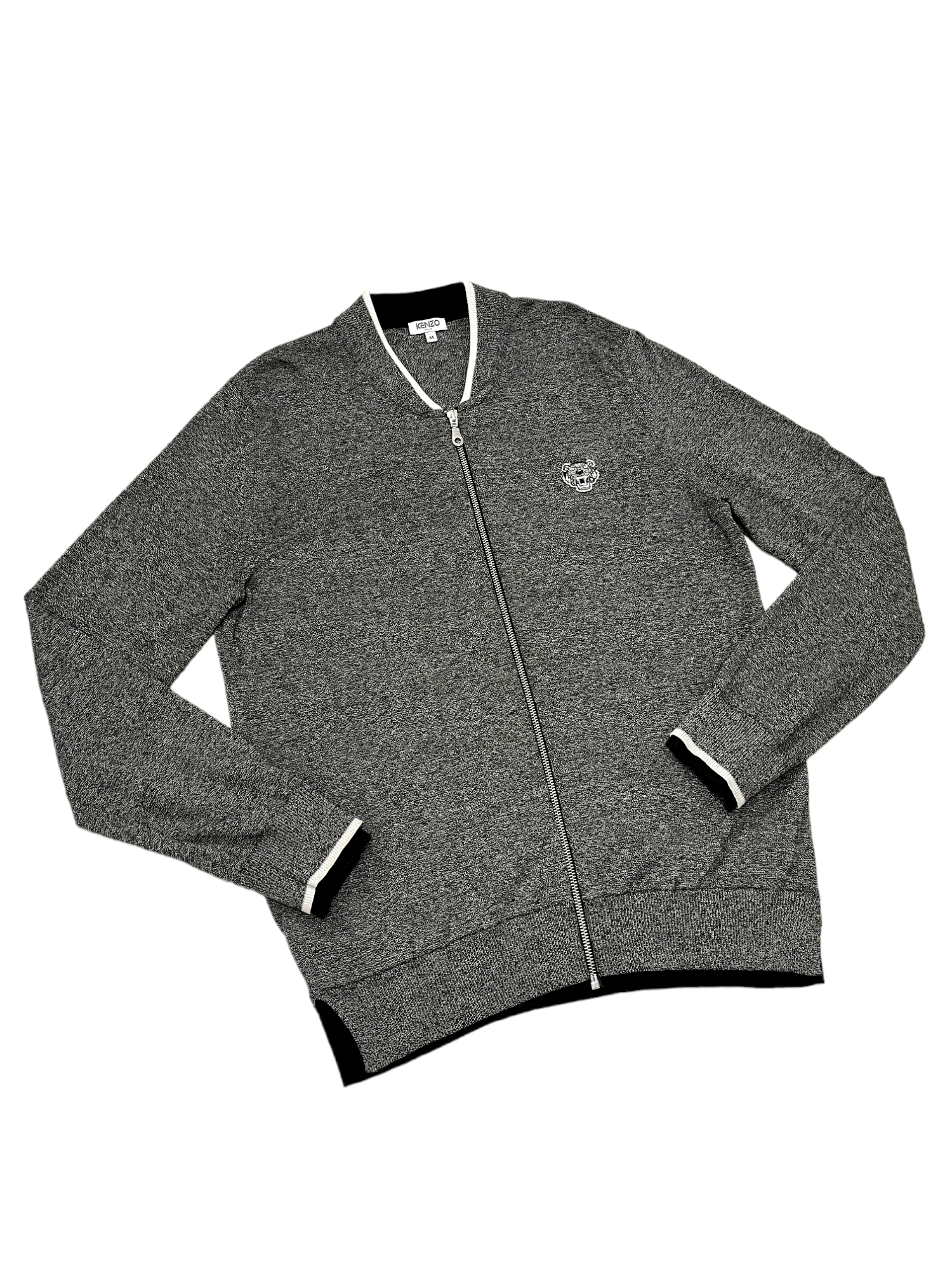 Designer Kenzo Grey Zipped Up Sweatshirt Size US M / EU 48-50 / 2 - 3 Thumbnail
