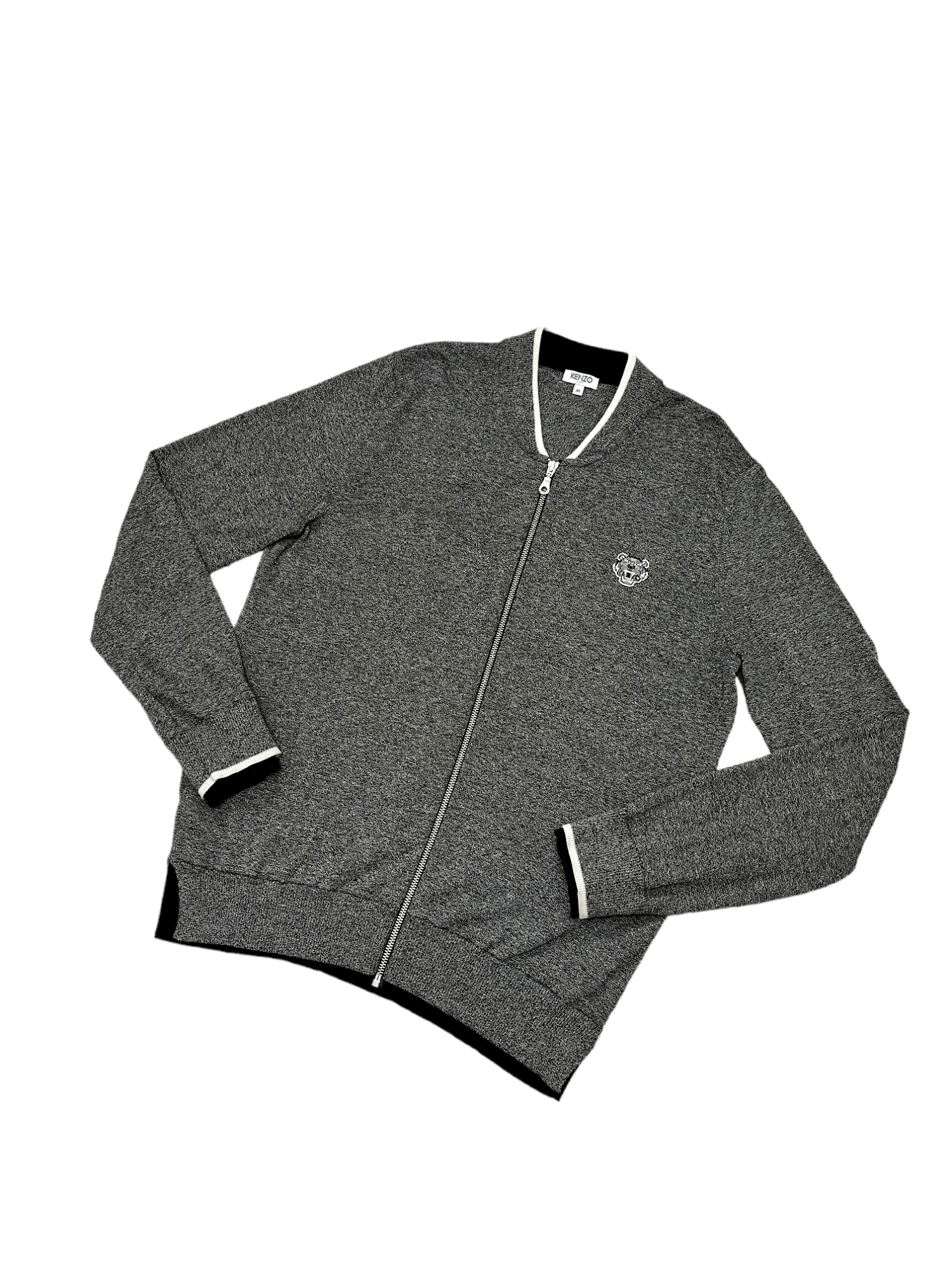 Designer Kenzo Grey Zipped Up Sweatshirt Size US M / EU 48-50 / 2 - 1 Thumbnail