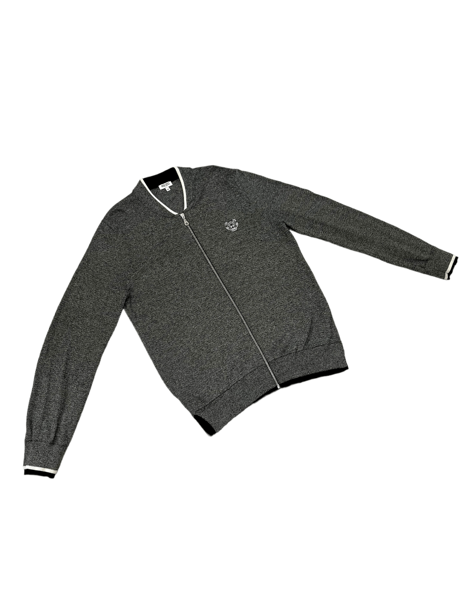 Designer Kenzo Grey Zipped Up Sweatshirt Size US M / EU 48-50 / 2 - 6 Thumbnail