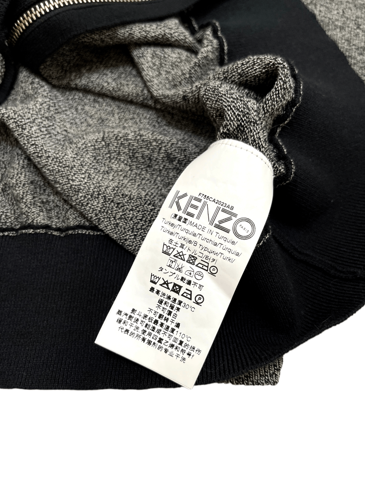 Designer Kenzo Grey Zipped Up Sweatshirt Size US M / EU 48-50 / 2 - 10 Thumbnail