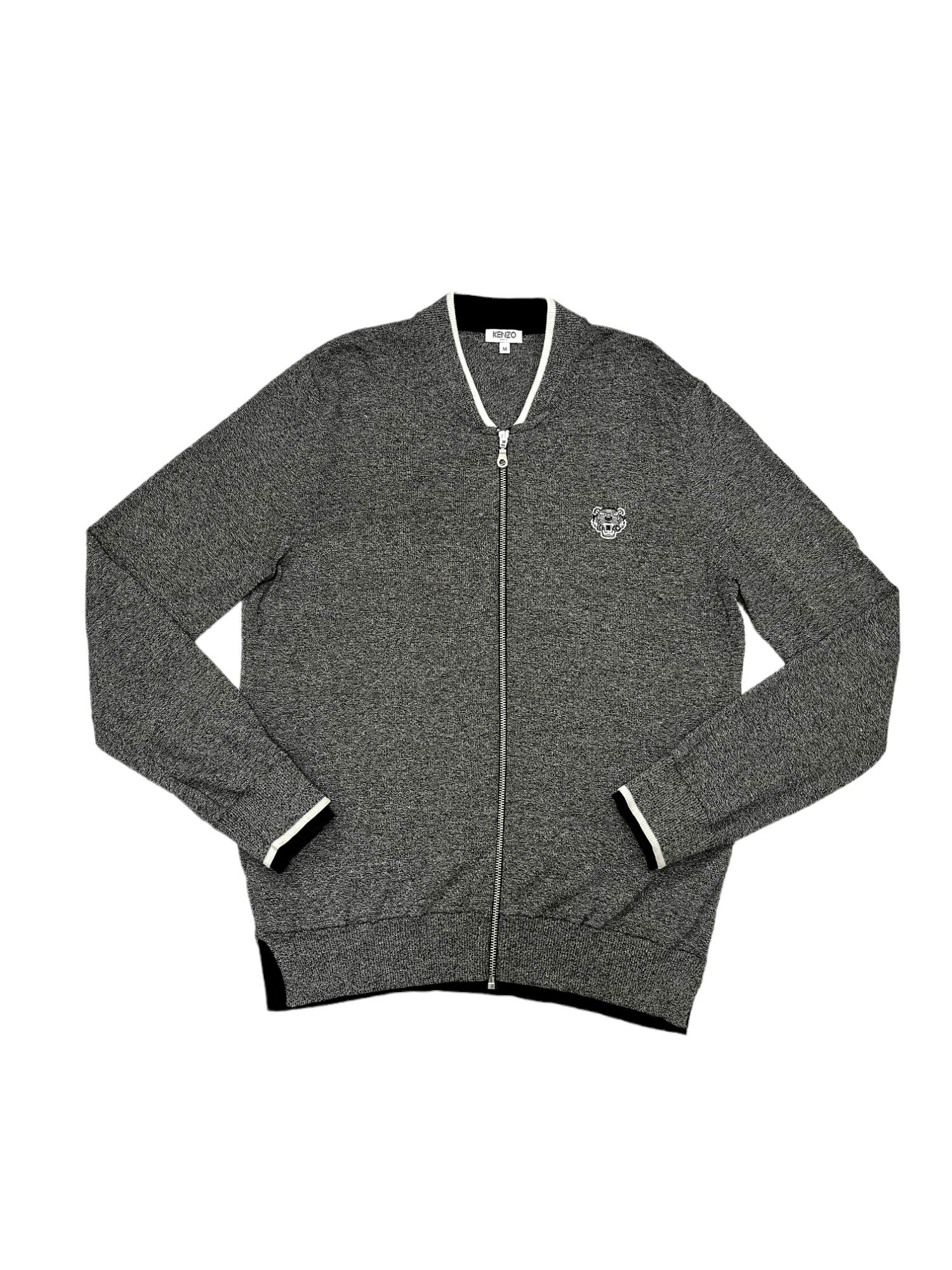 Designer Kenzo Grey Zipped Up Sweatshirt Size US M / EU 48-50 / 2 - 2 Thumbnail